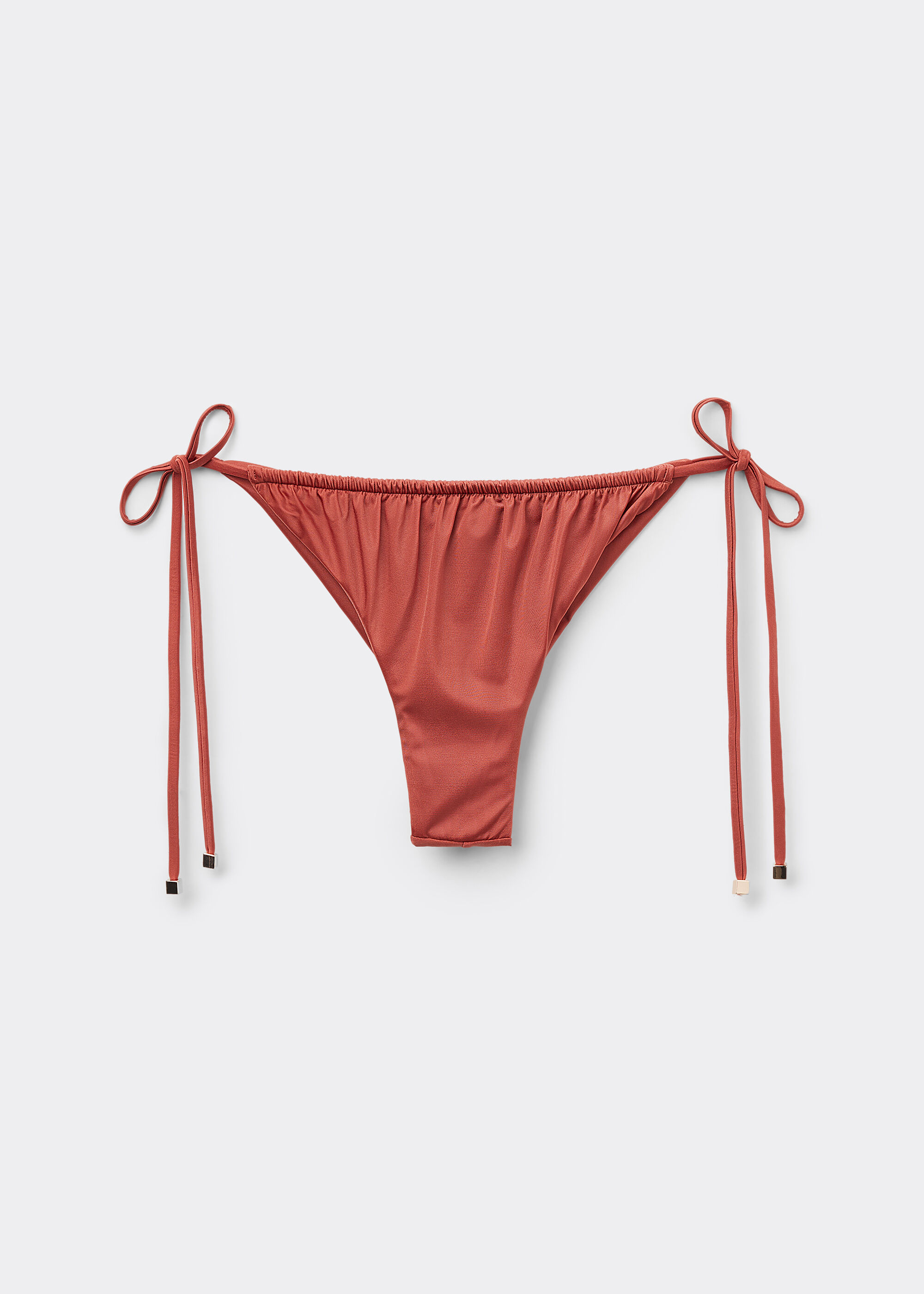 Tie Brazilian Bikini Bottoms Shiny Satin