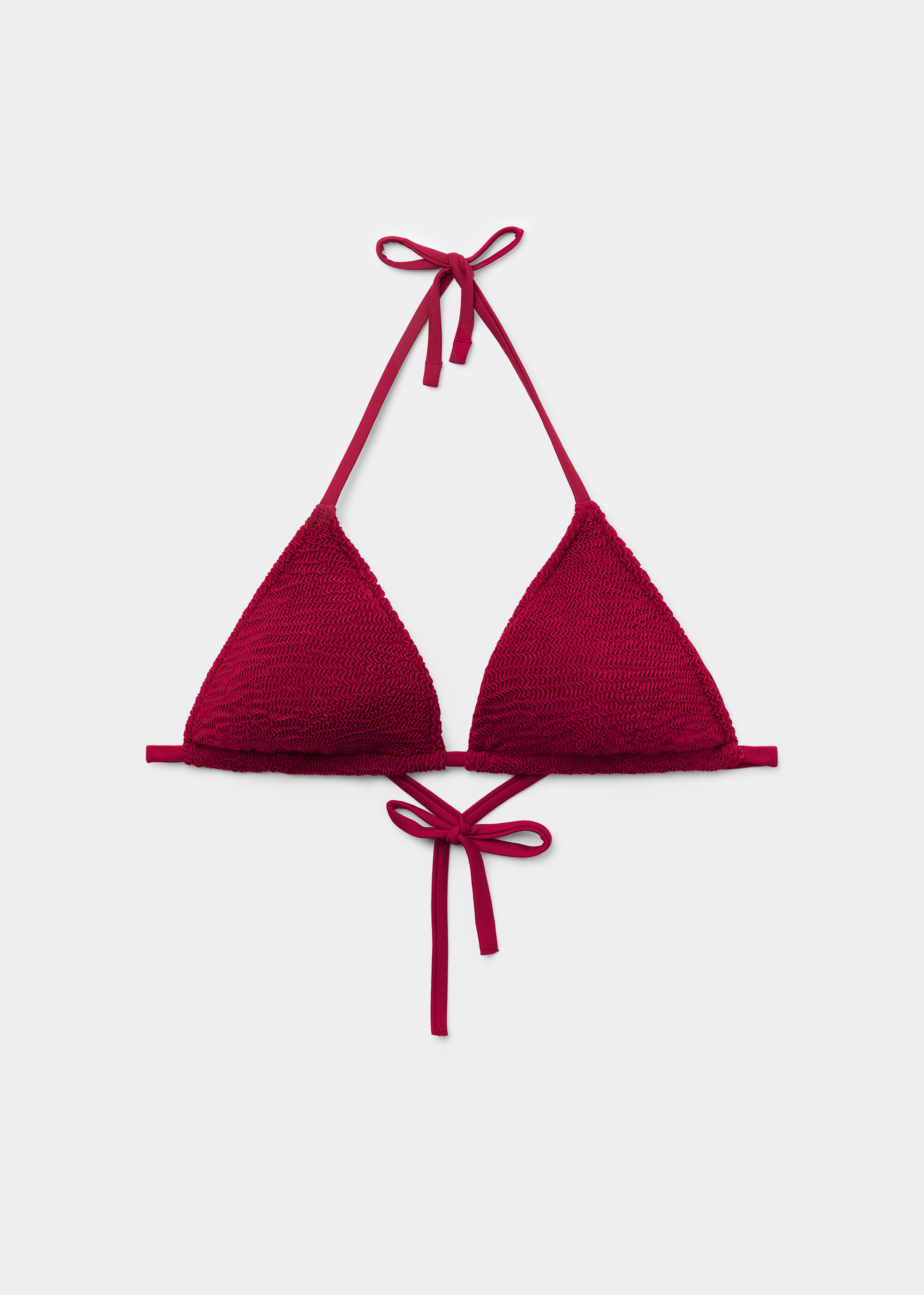 Triangel-Bikinioberteil mit herausnehmbaren Polstern Crinkle Waves