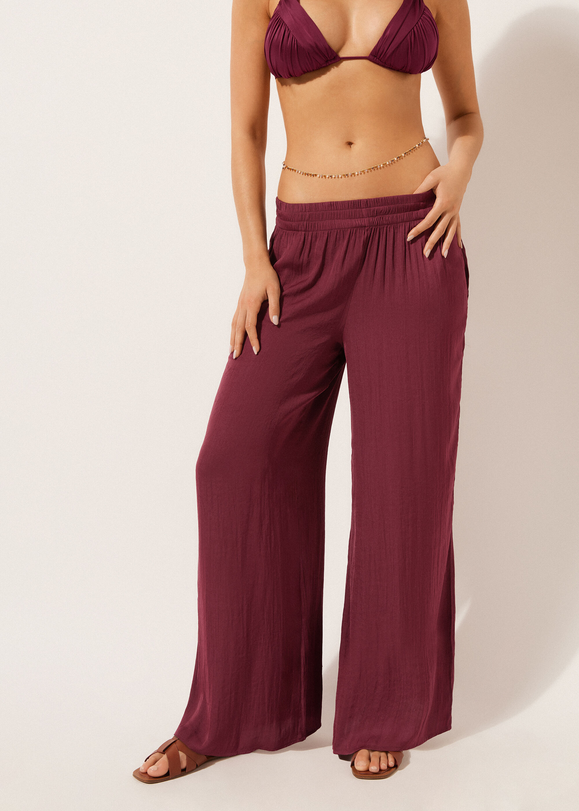 Shiny Palazzo Trousers