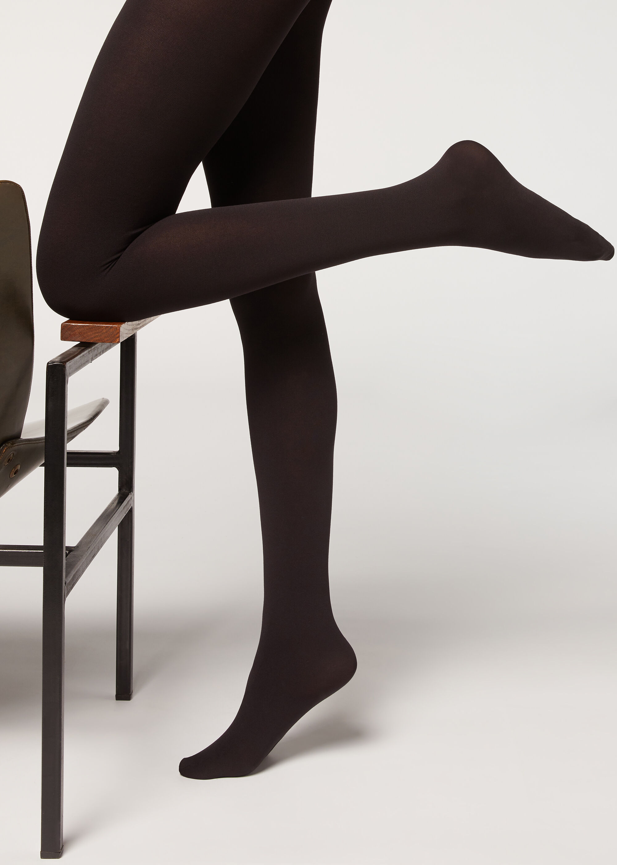Blickdichte Strumpfhose 100 Denier aus Baumwolle und Mikrofaser