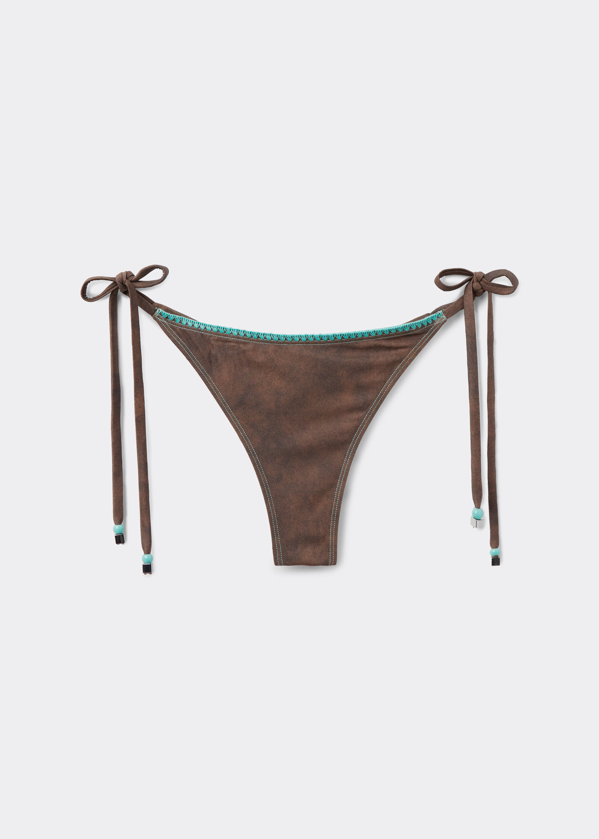 Bağcıklı Slip Bikini Altı Texan Paisley