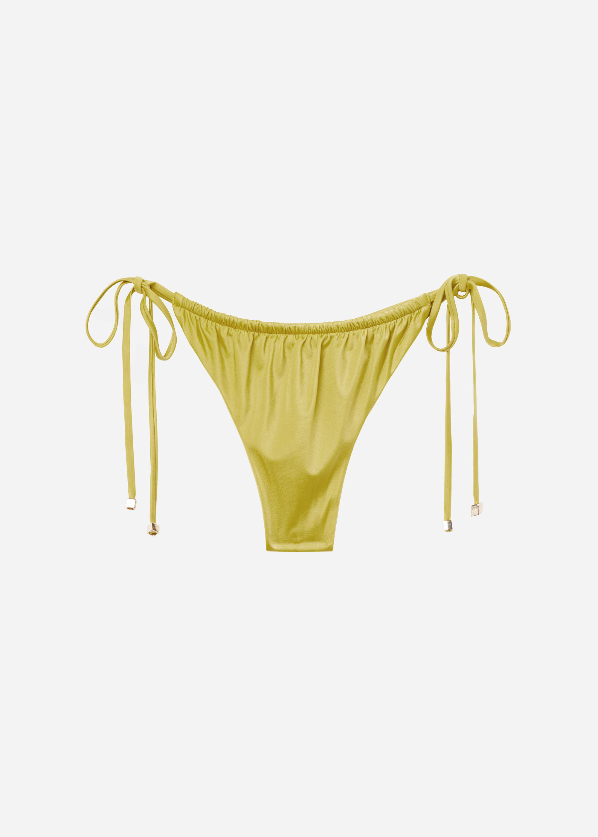 Brazilian String Swimsuit Bottom Shiny Satin