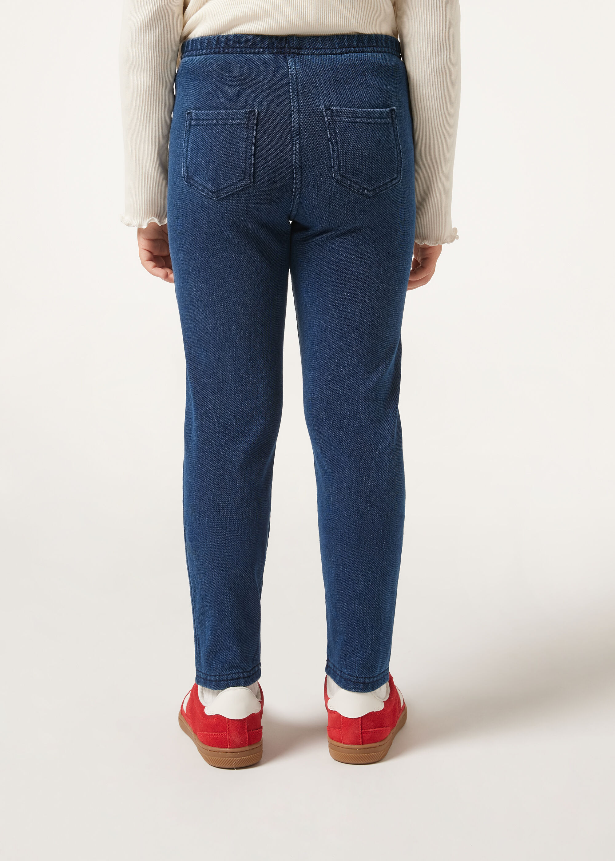 Dziewczęce Legginsy Termiczne z Denimu