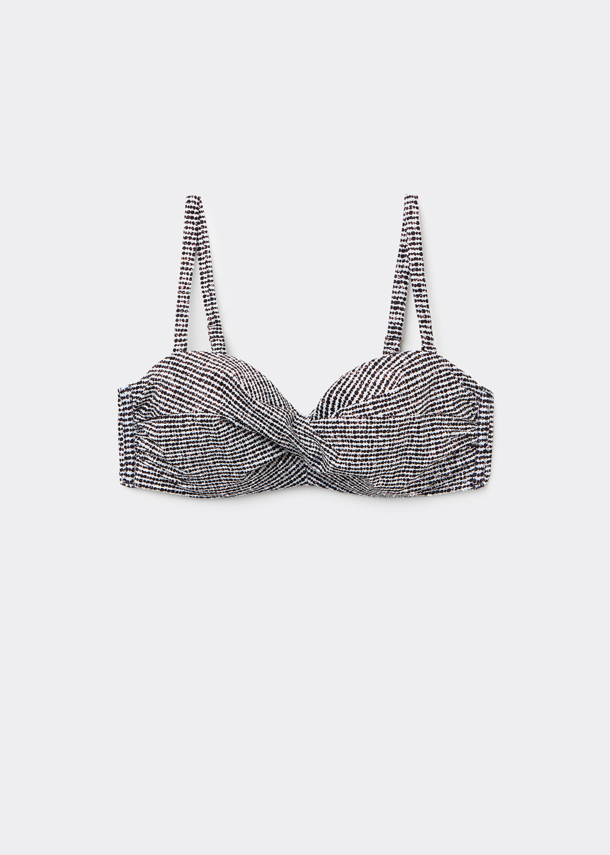 Straplez Bikini Üstü Black Dots