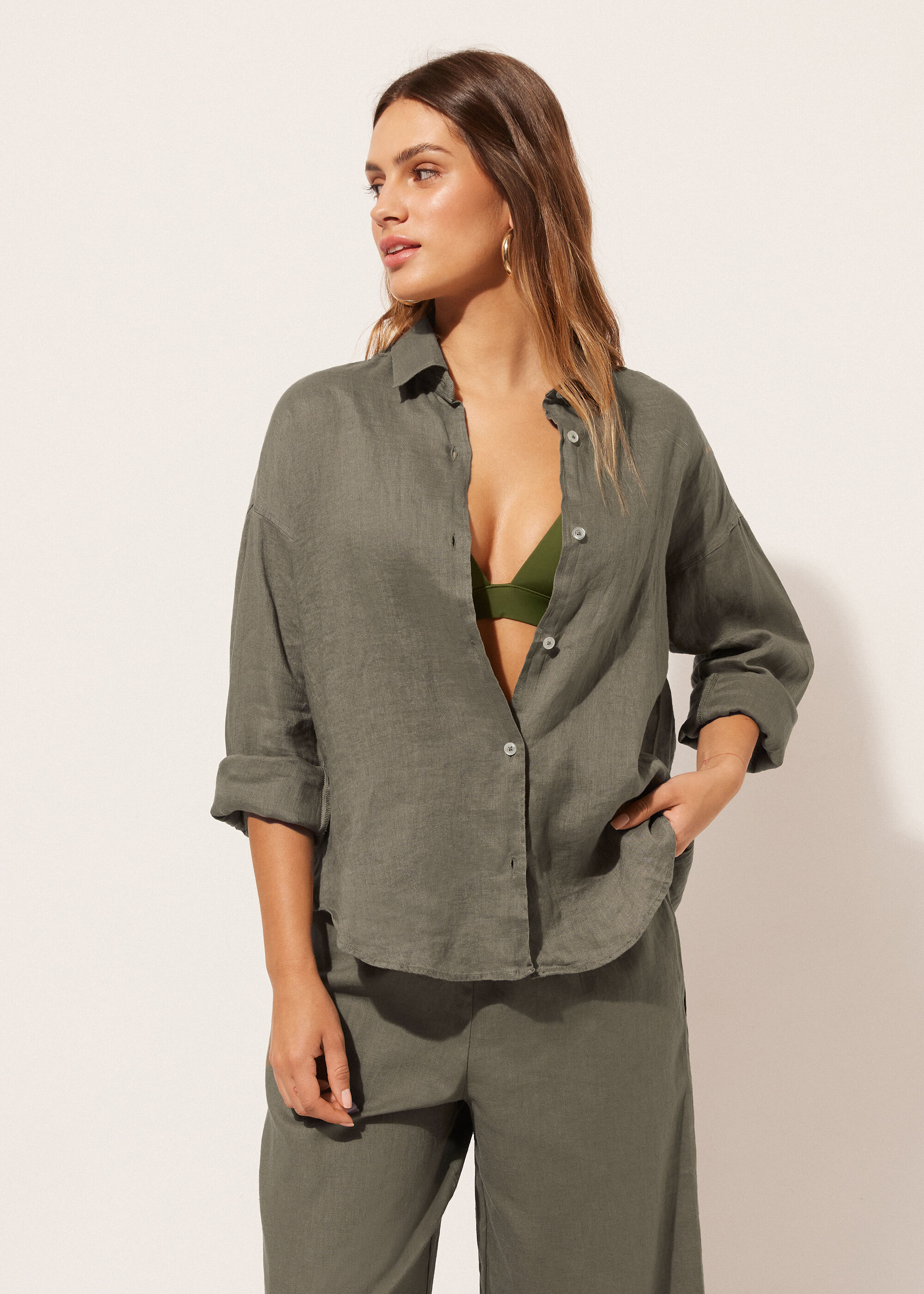 Cropped Linen Shirt