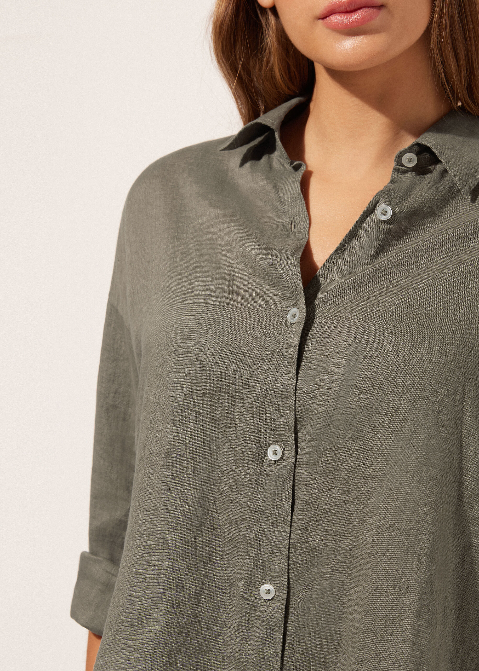 Cropped Linen Shirt