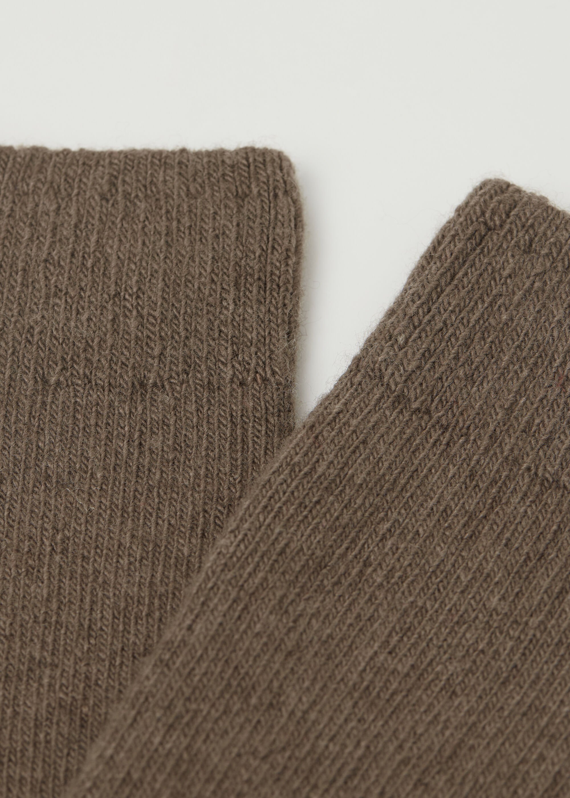 Kurze Socken in Rippe mit Wolle und Kaschmir