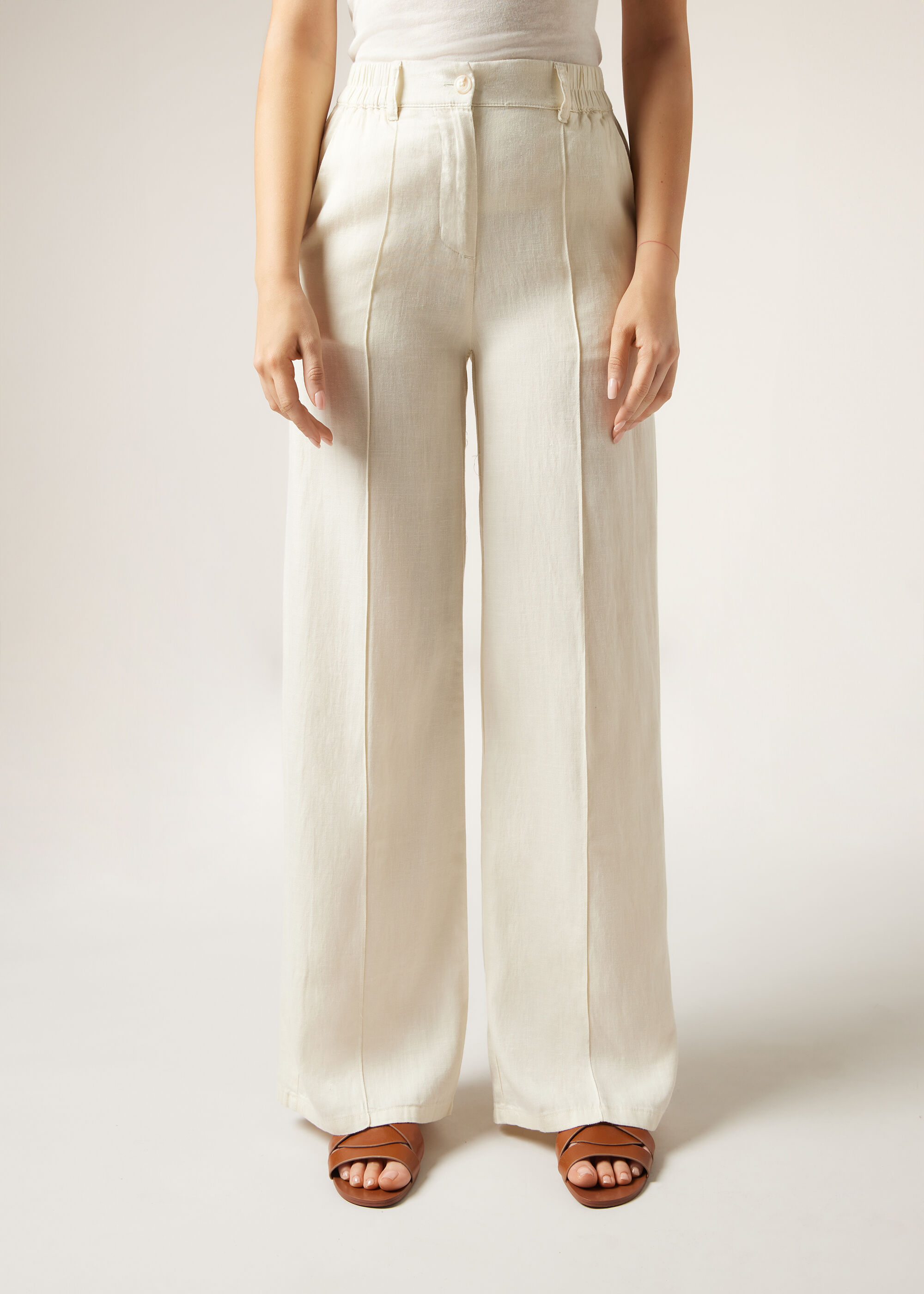 Linen and Eco Lyocell Palazzo Trousers