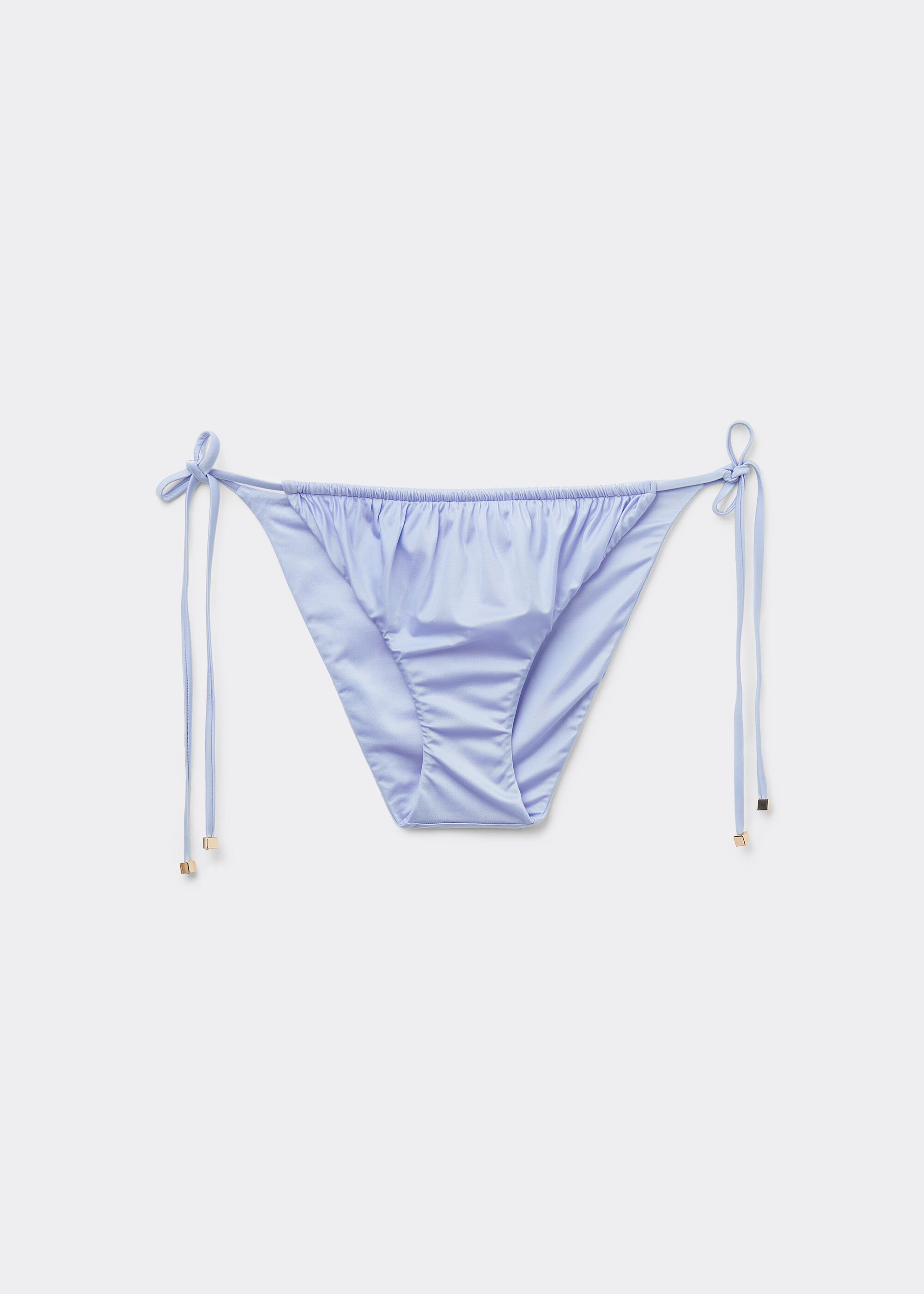 Tie Bikini Bottoms Shiny Satin