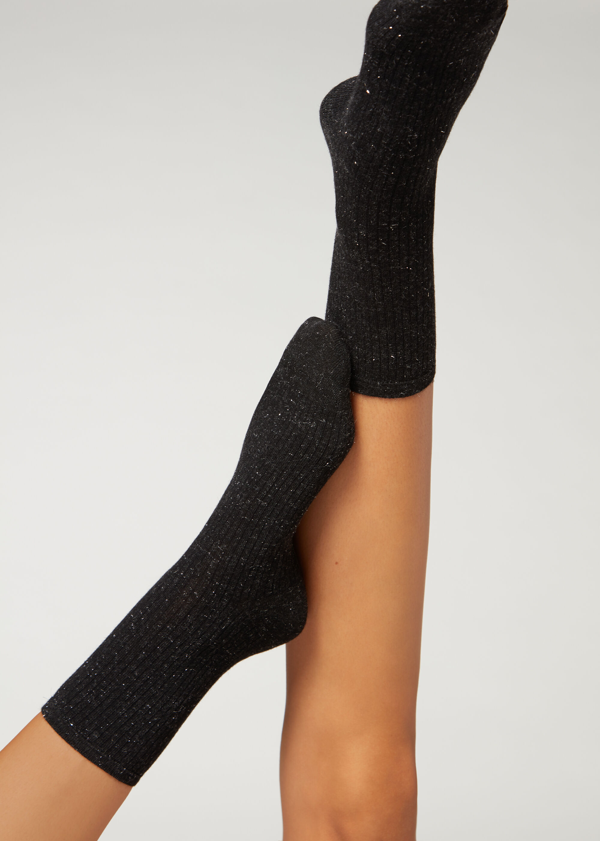 Chaussettes courtes en cachemire à paillettes