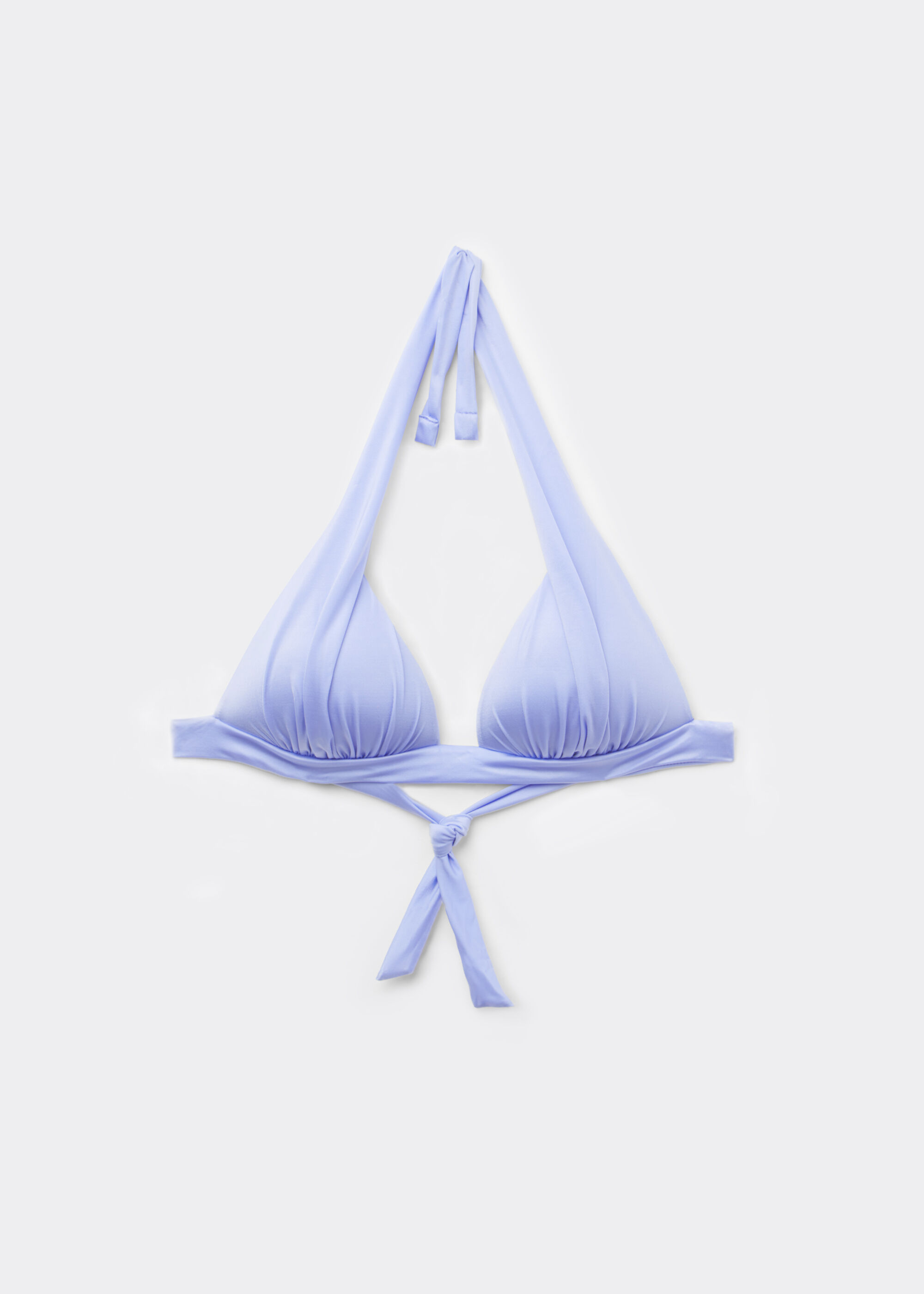 Graduated Padded Triangle Bikini Top Shiny Satin