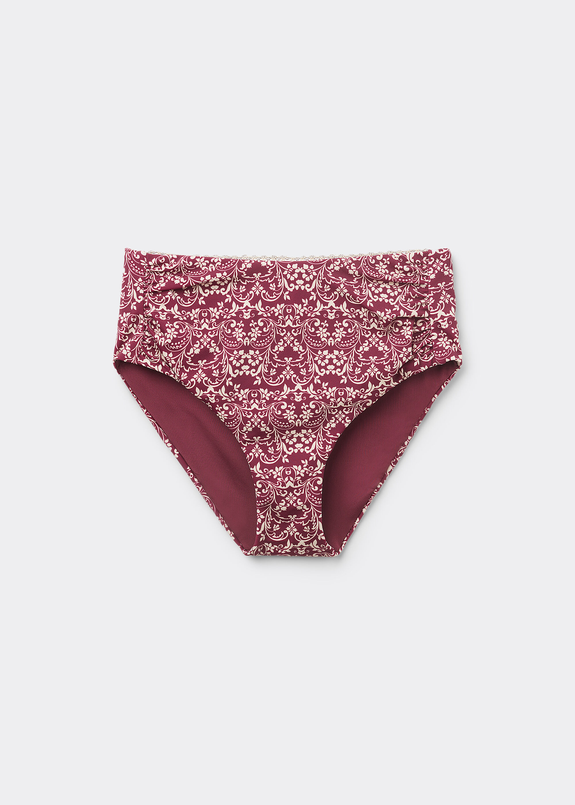 Yüksek Bel Toparlayıcı Slip Bikini Botanic Bordeaux