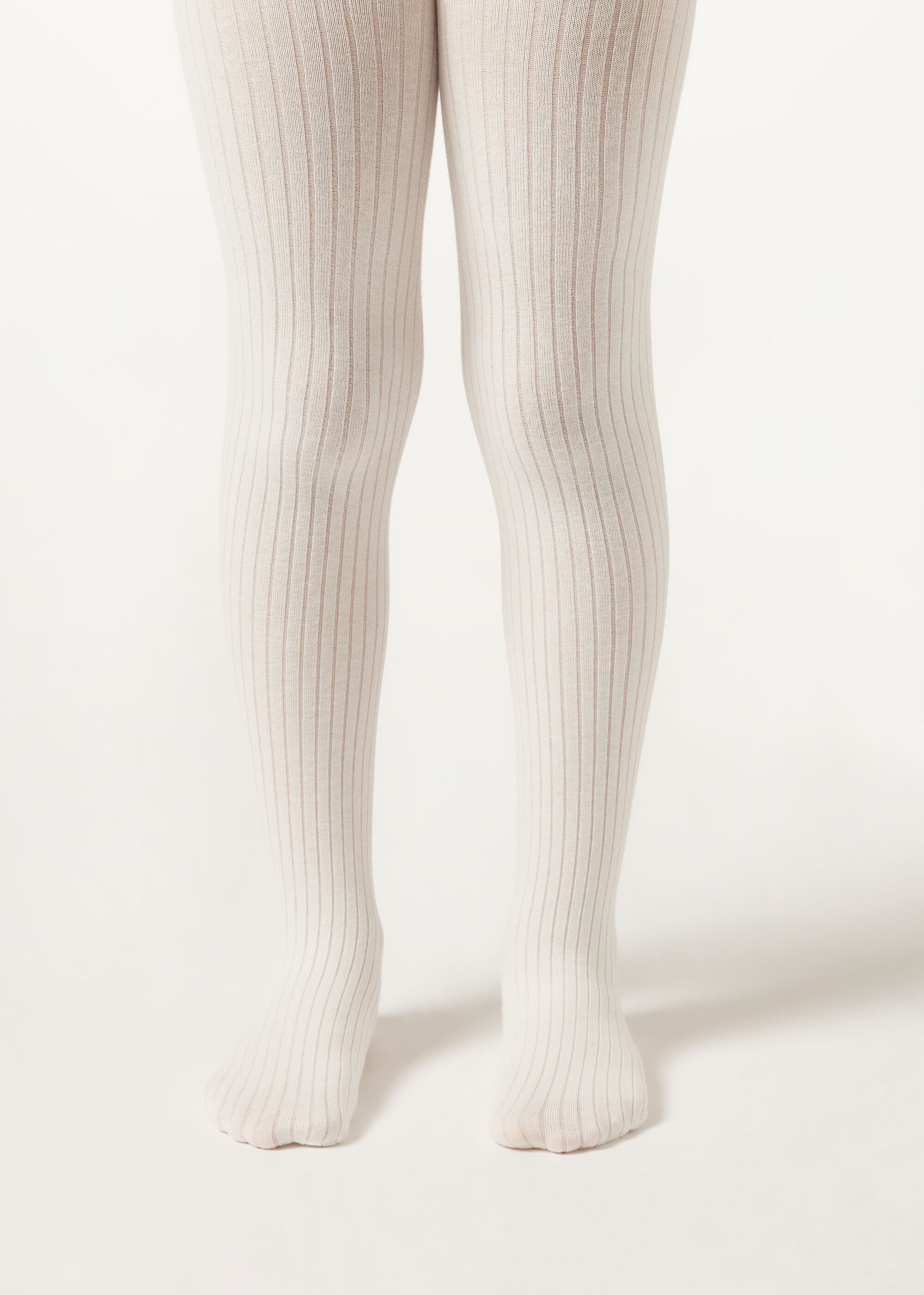 Strumpfhose aus gerippter Baumwolle für Mädchen