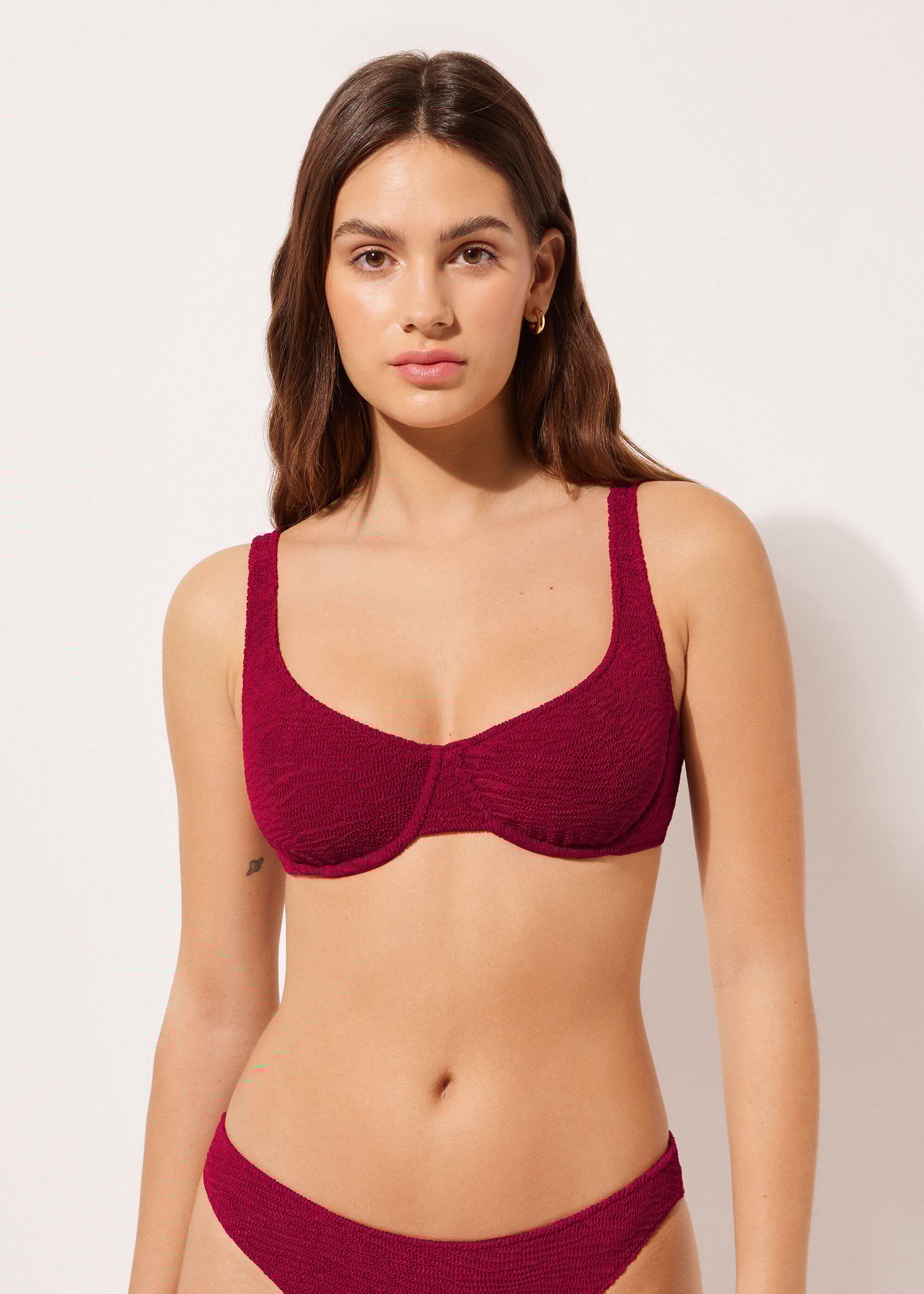 Balconette Bikini Top Crinkle Waves