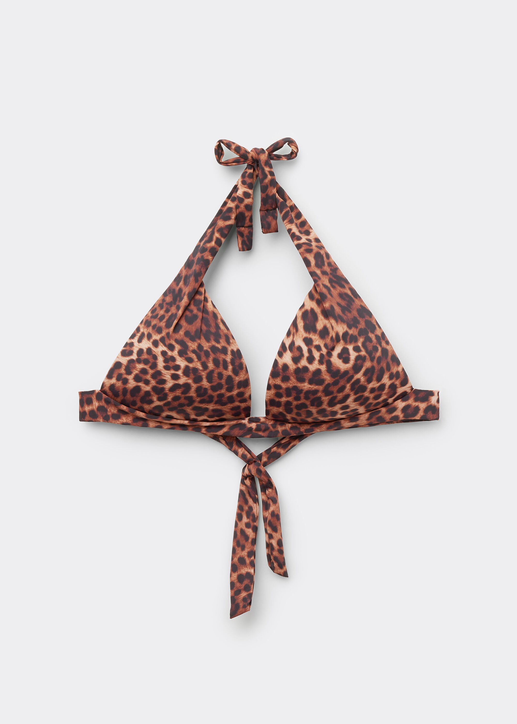 Graduated Padded Triangle Bikini Top Brown Animalier