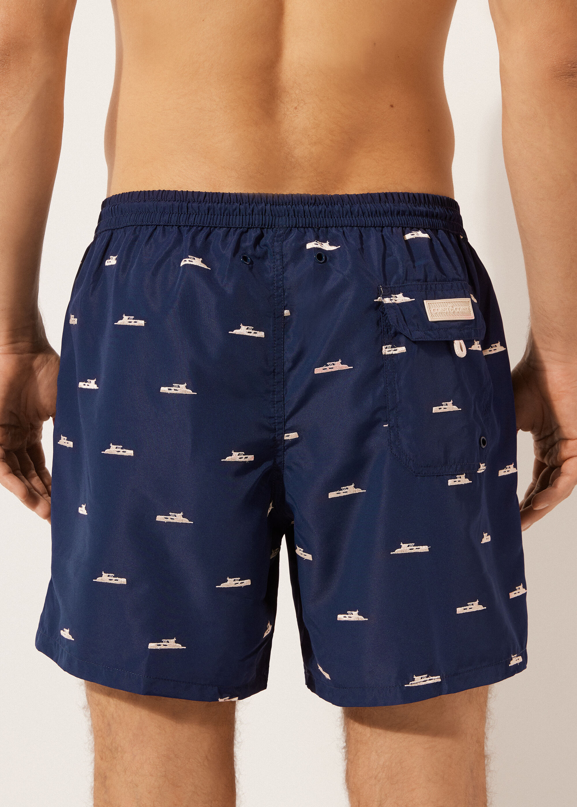 Men’s Patterned Boxer Swim Shorts Formentera