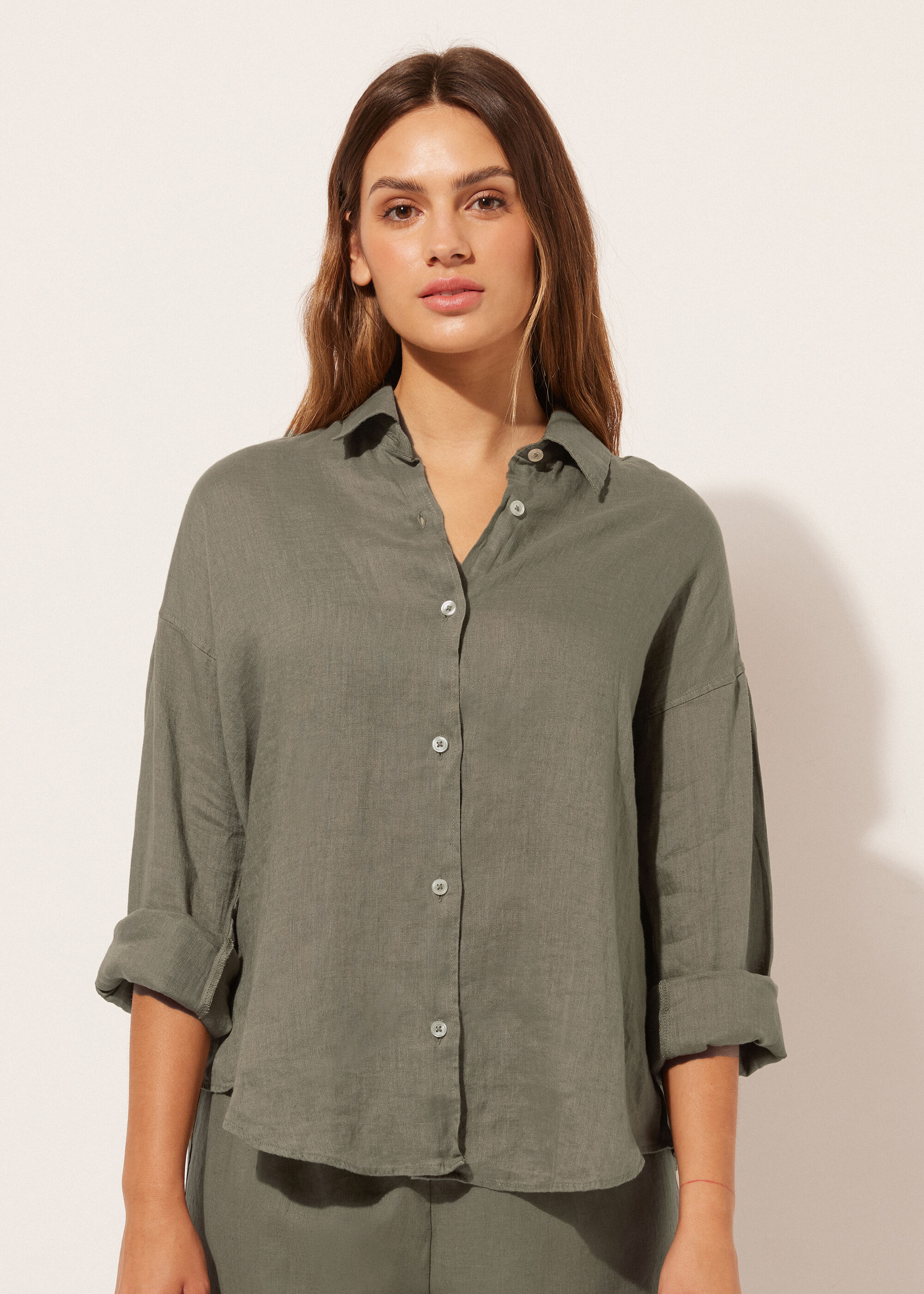 Cropped Linen Shirt