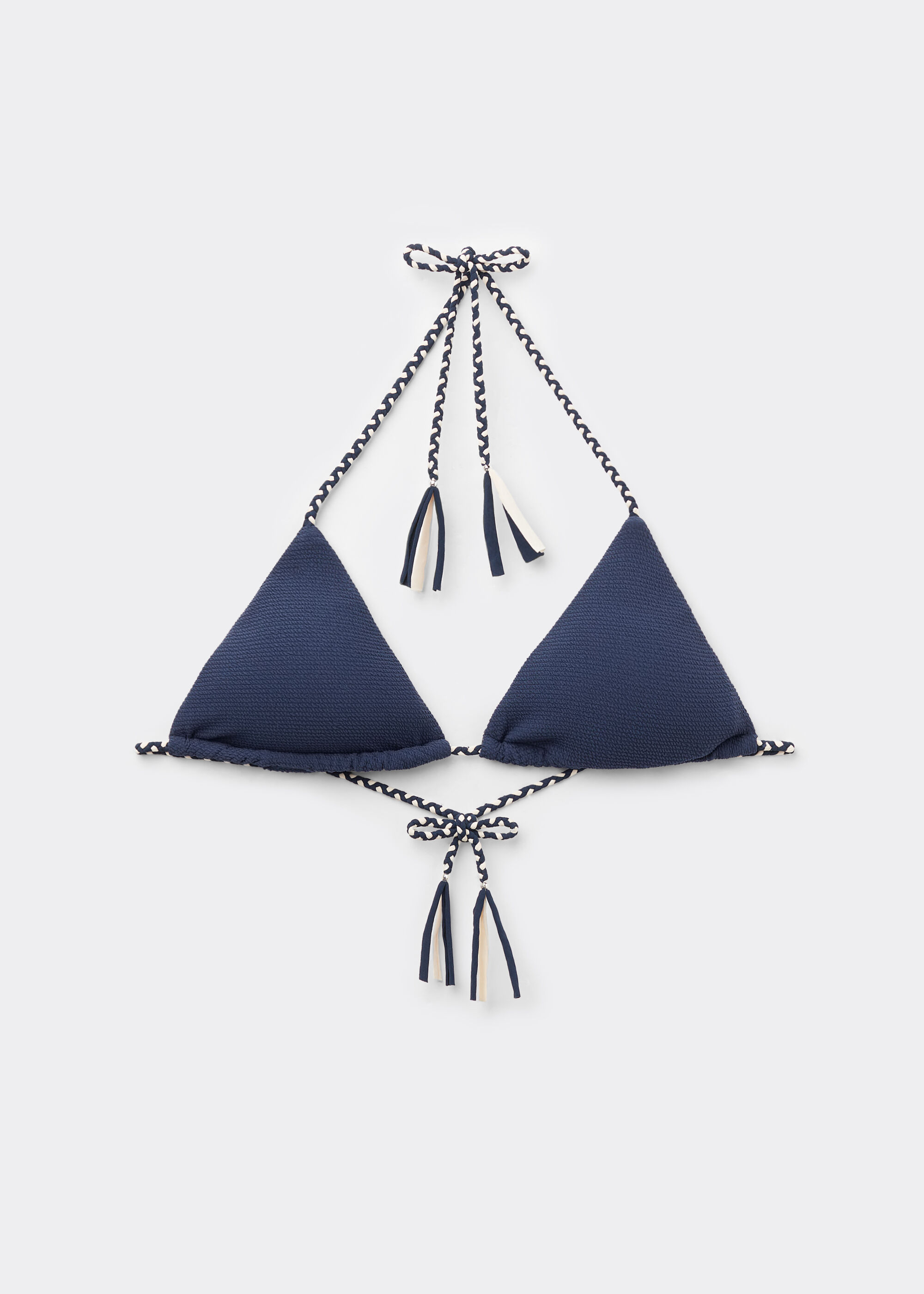 Top de bikini triangular Crinkle Twist