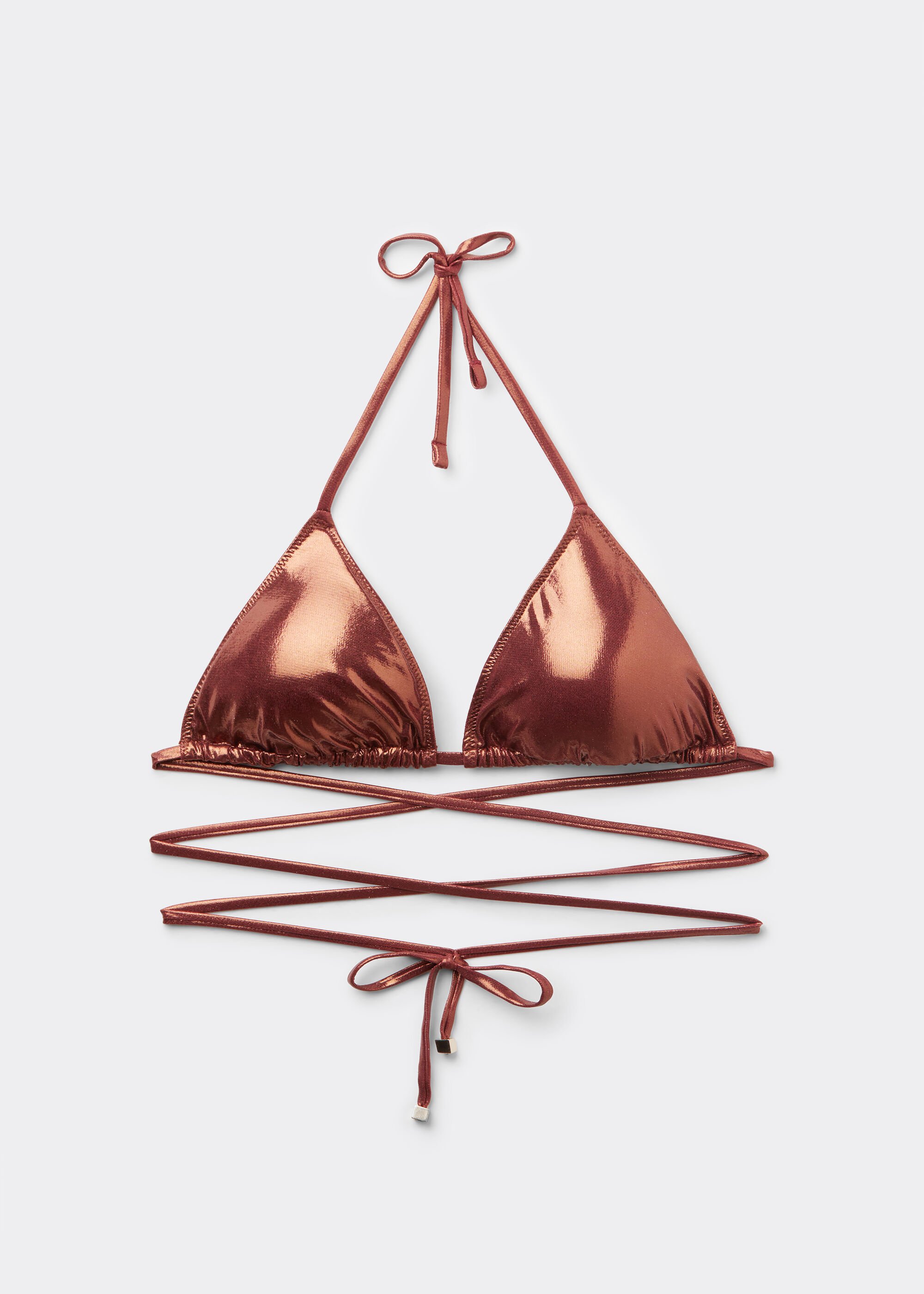 Haut de maillot triangle Metallic Skin