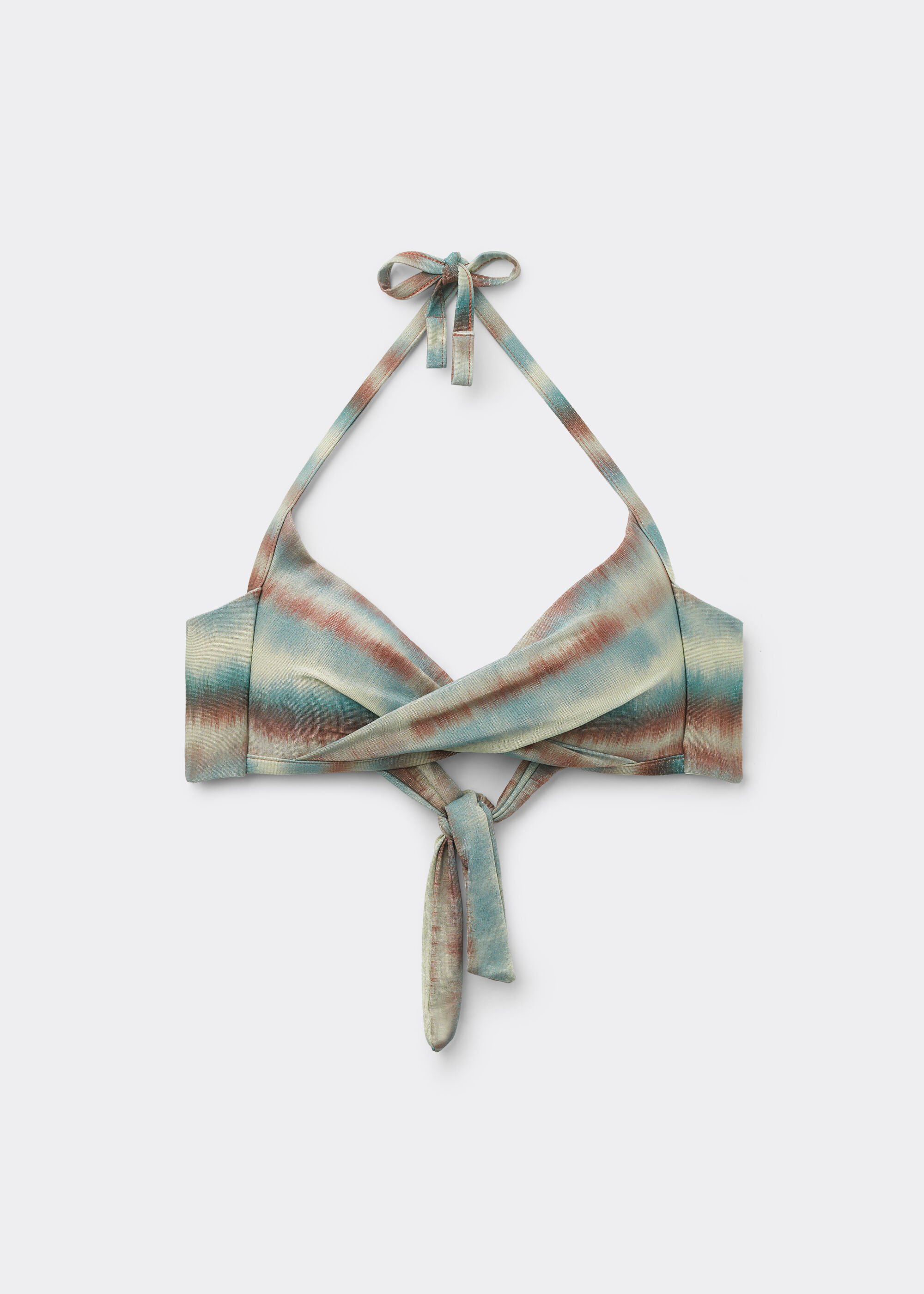 Haut de maillot triangle rembourré Glittery Tie-Dye