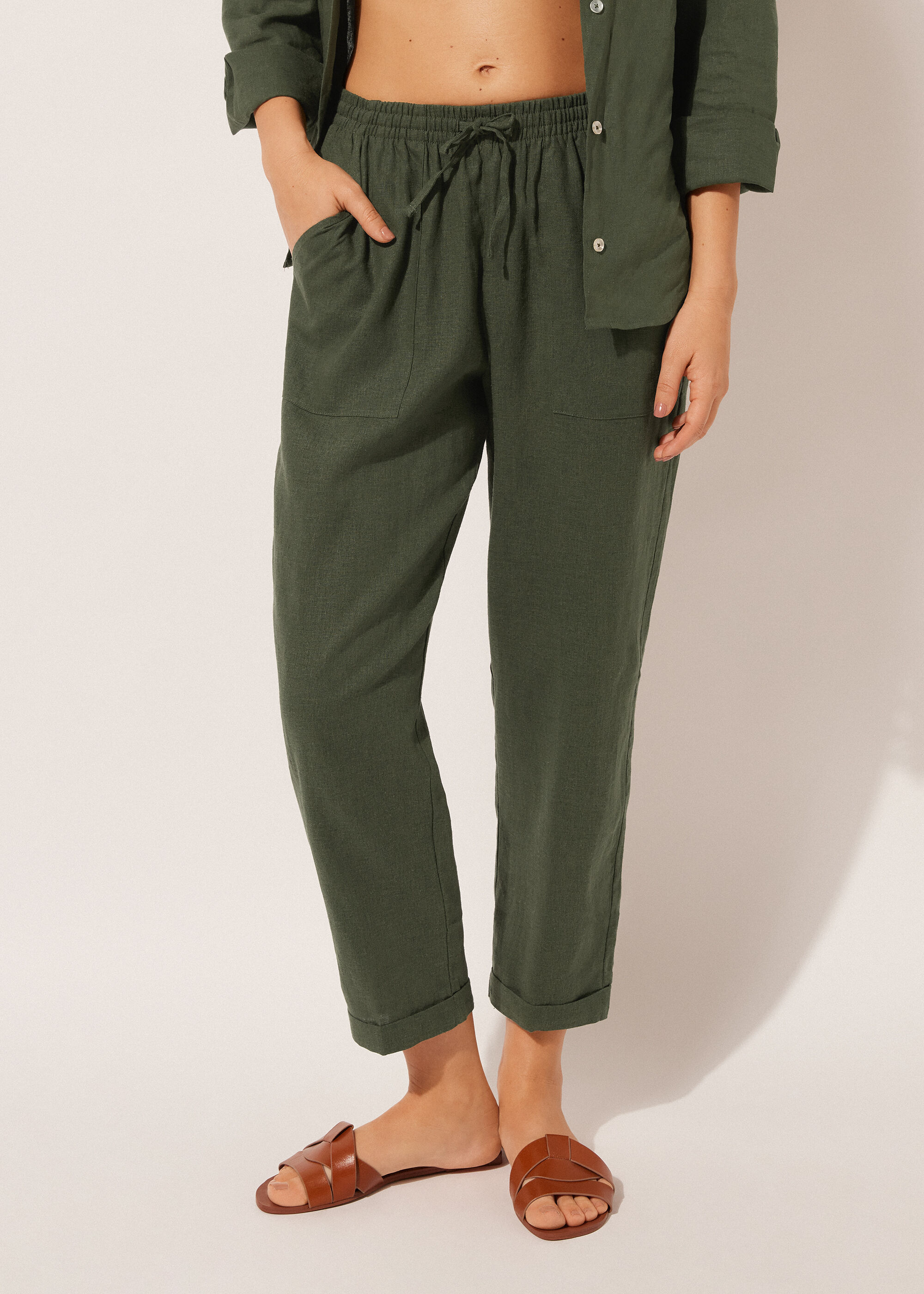Linen and Viscose Trousers