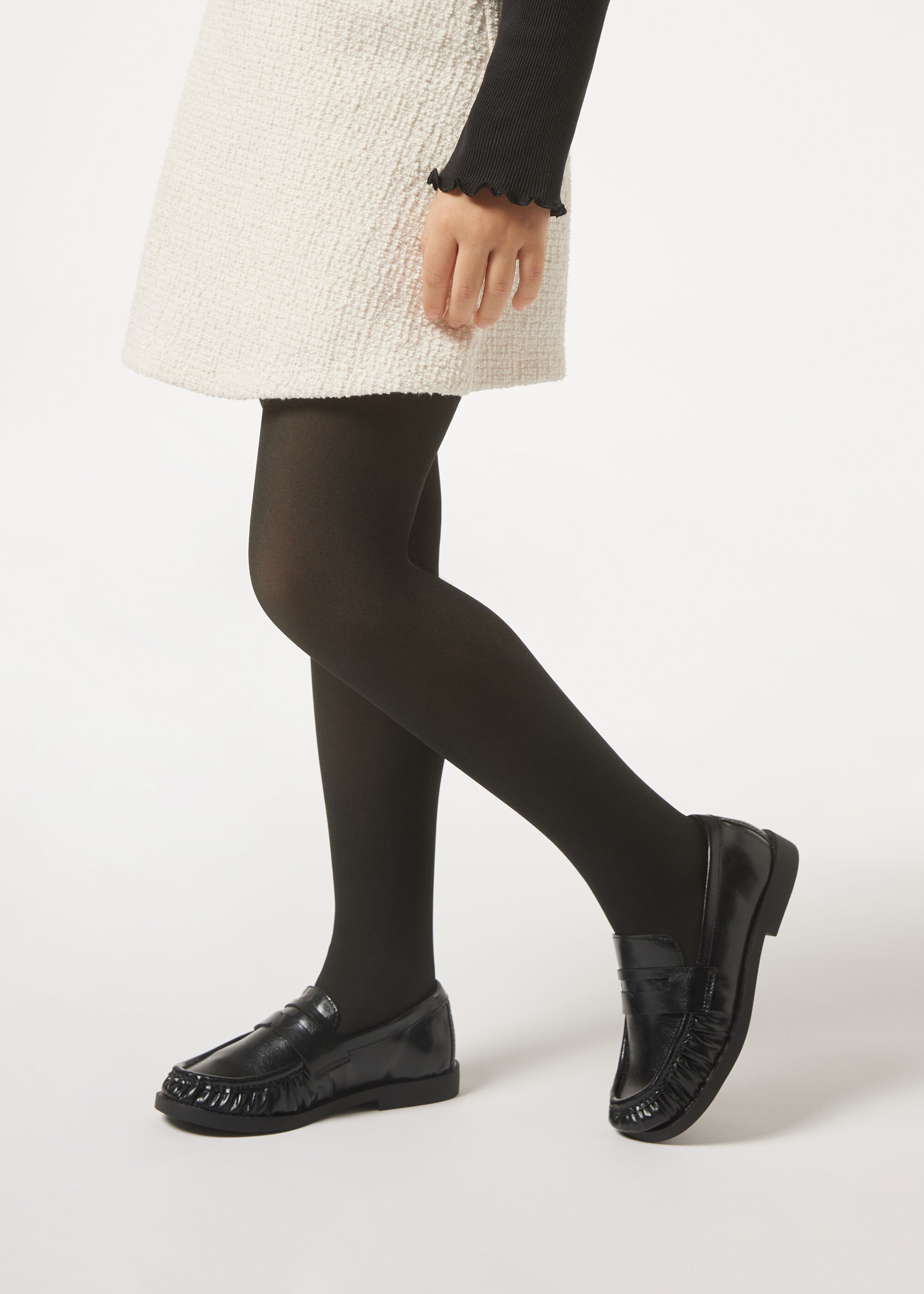 Girls Sheer Illusion Thermal Tights
