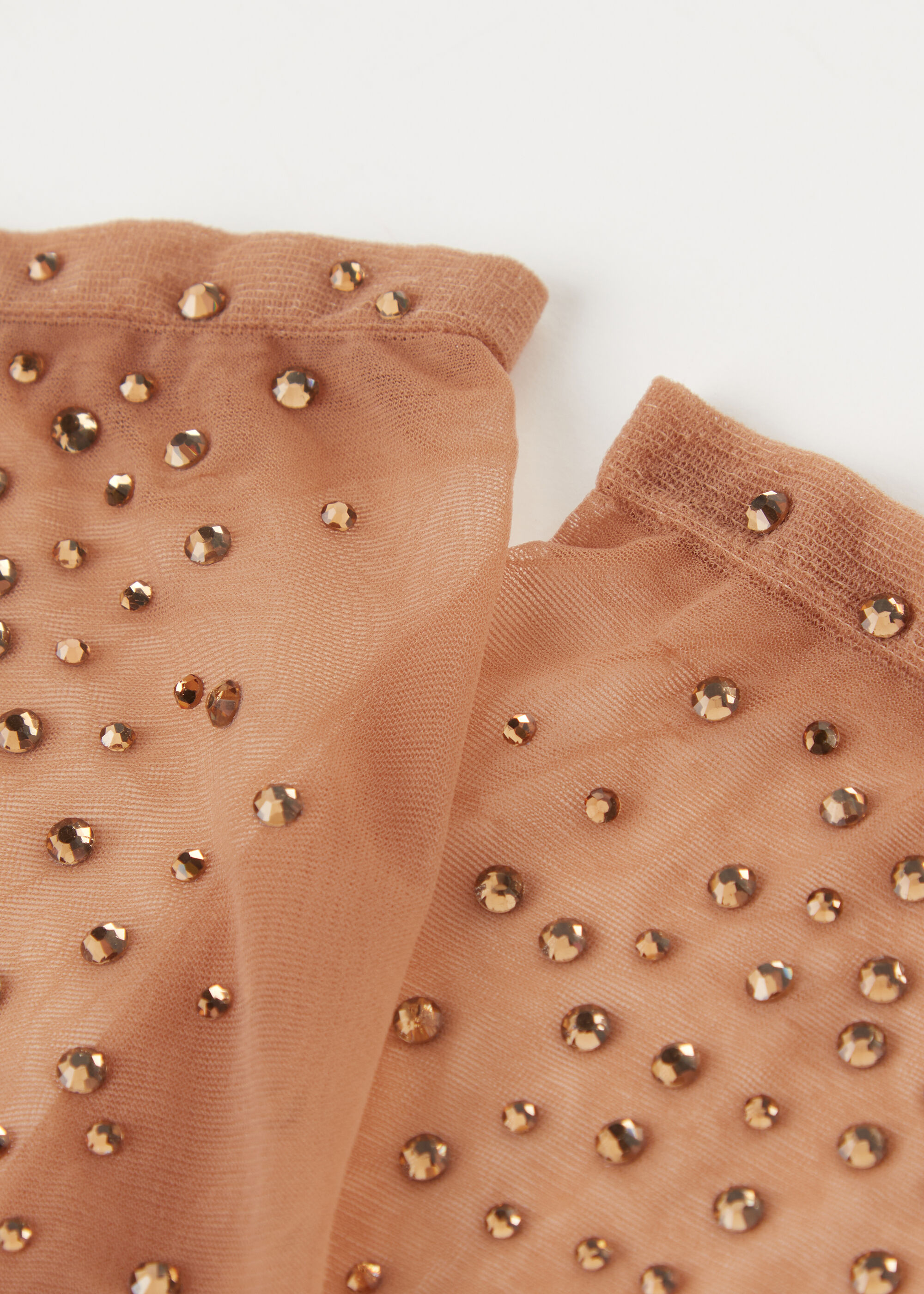 Sheer Short Socks with Diamanté