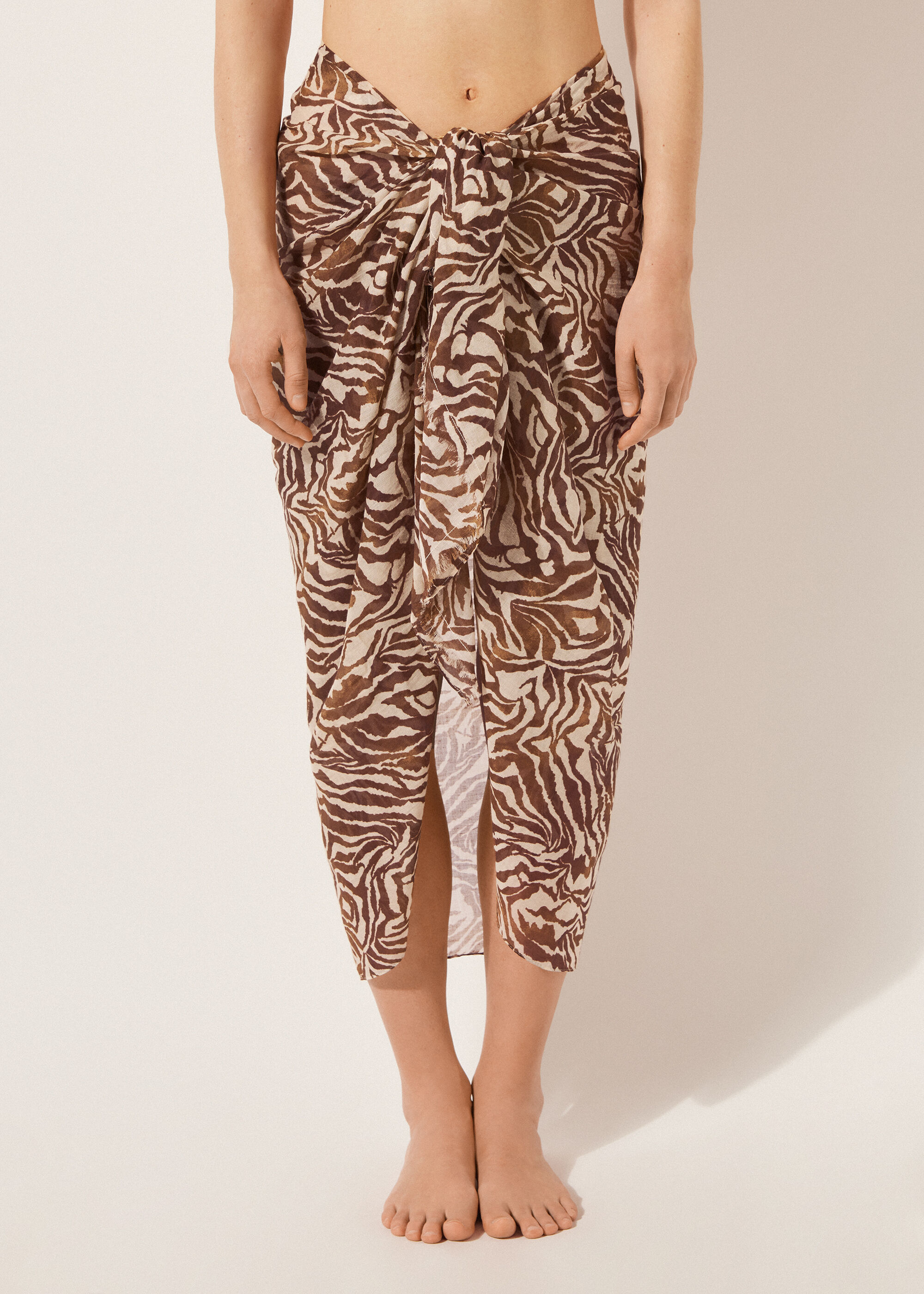 Long Tropical Print Sarong