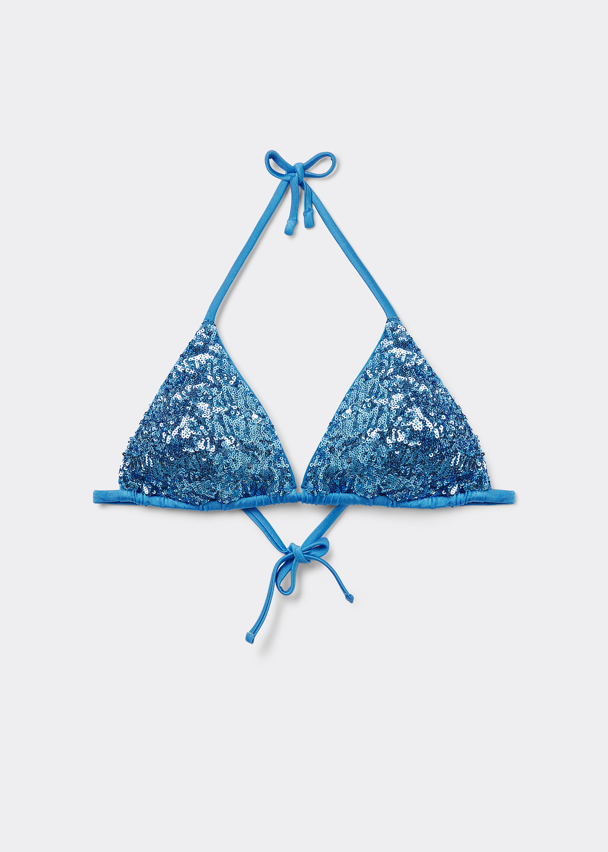 Triangle Bikini Top with Removable Padding Glowing Surface