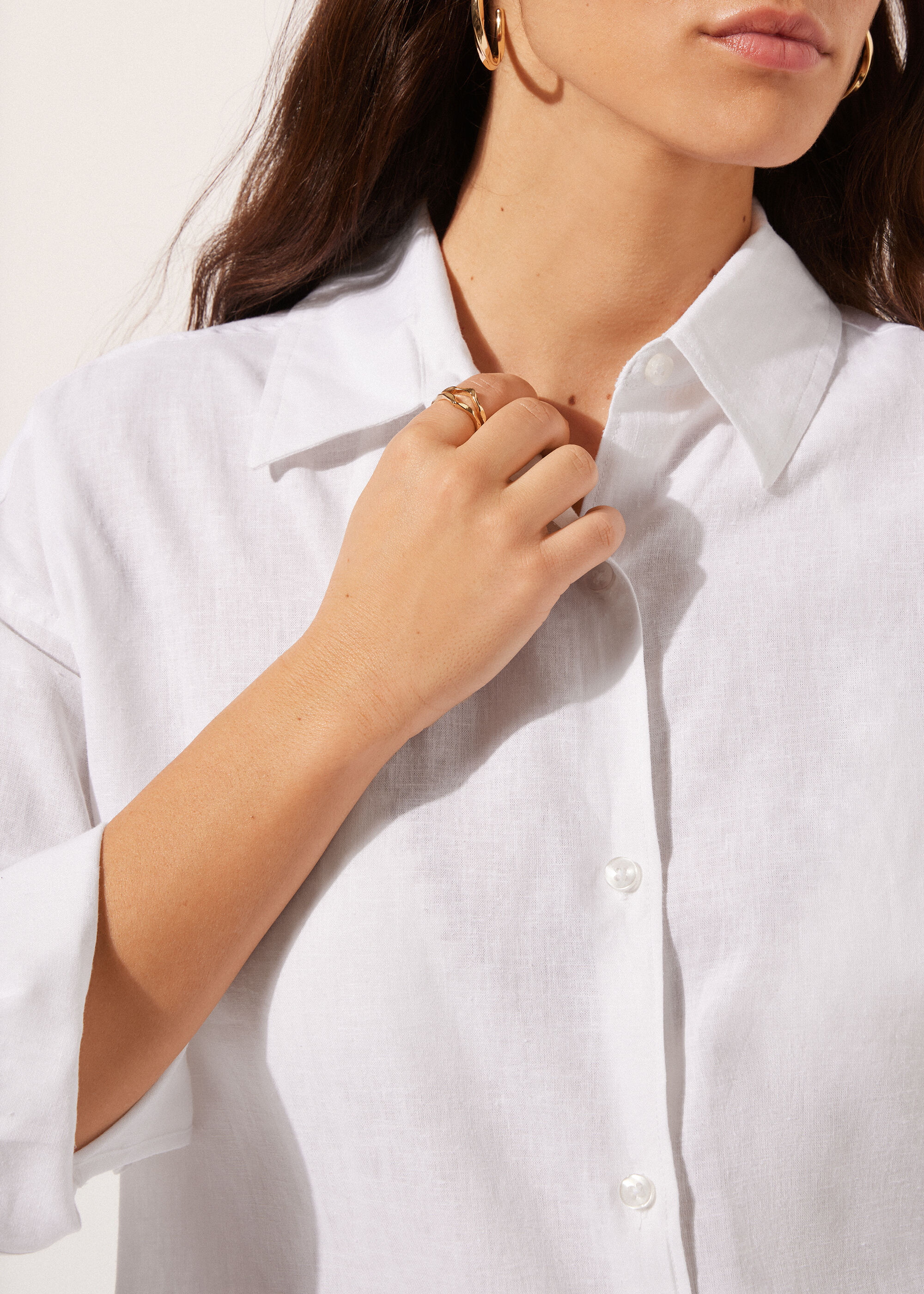 Short Linen and Viscose Shirt