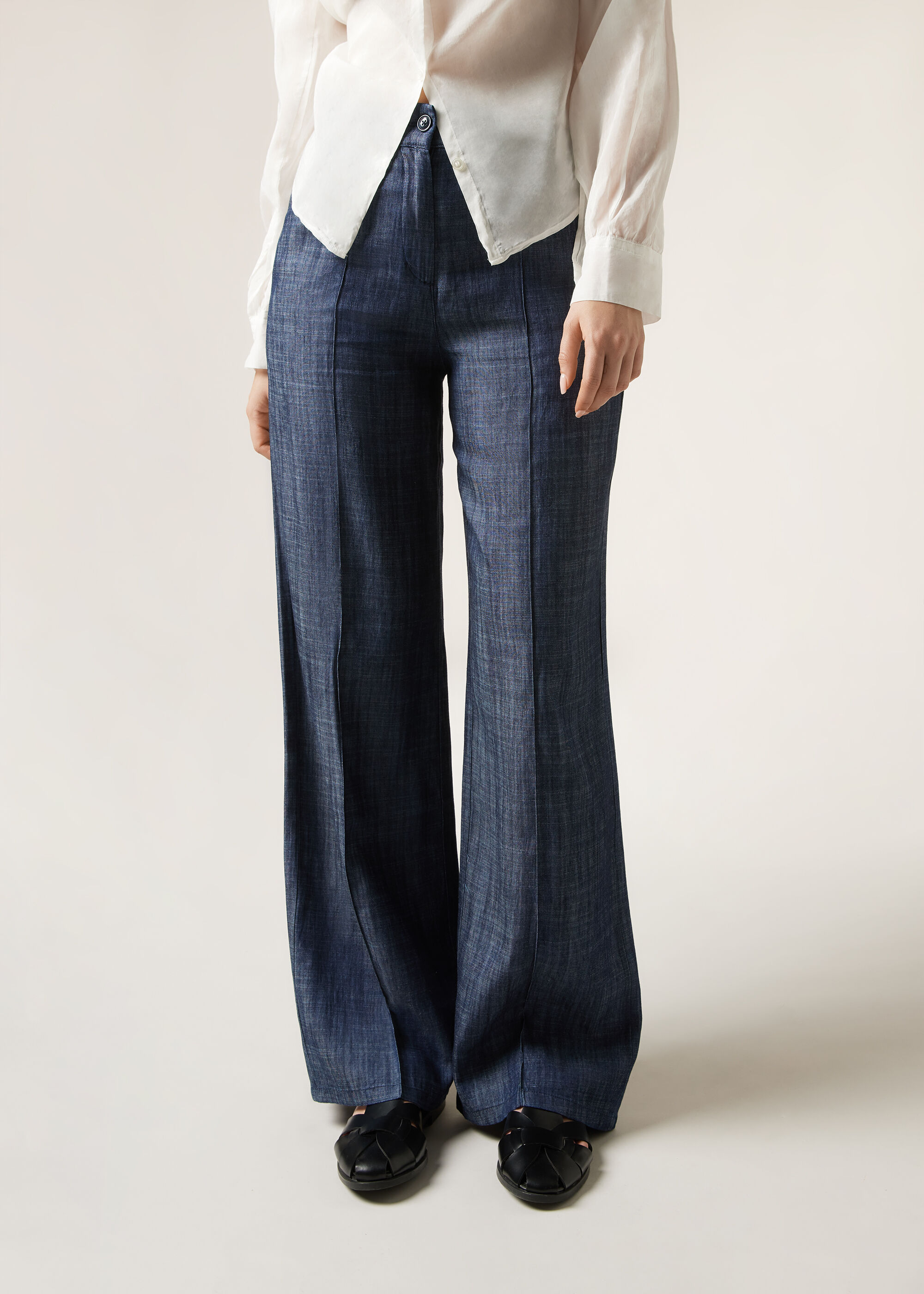 Linen and Eco Lyocell Palazzo Trousers