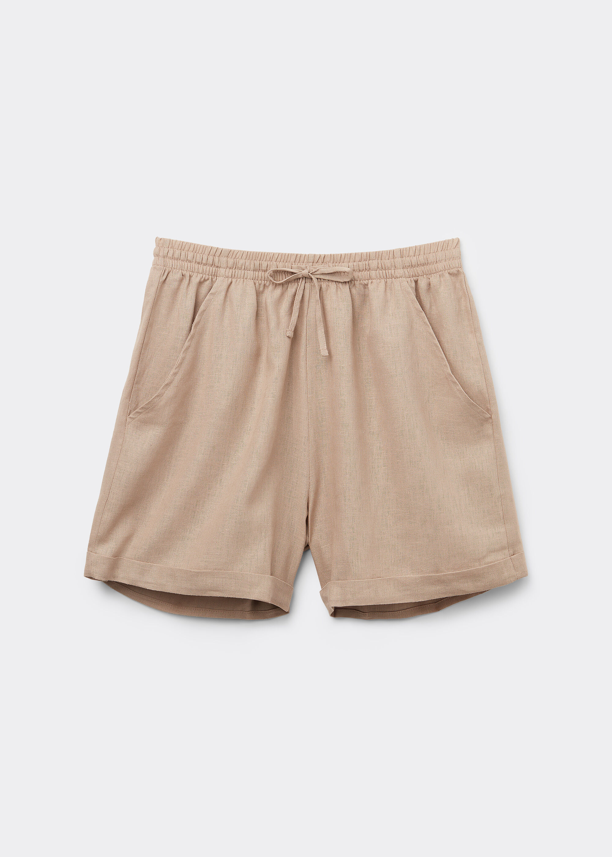 Korte Broek van Linnen en Viscose