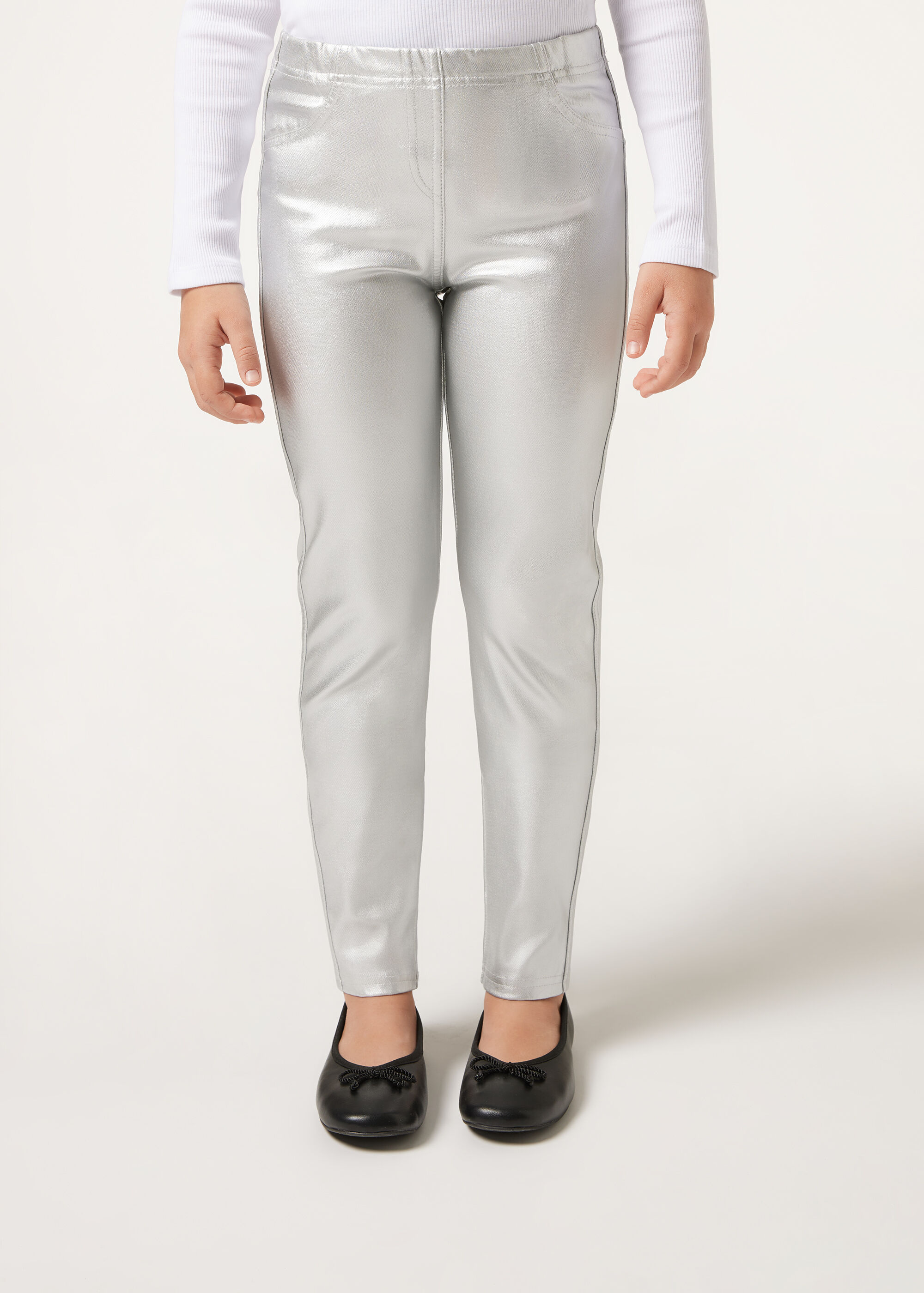 Girls’ Faux-Leather Leggings
