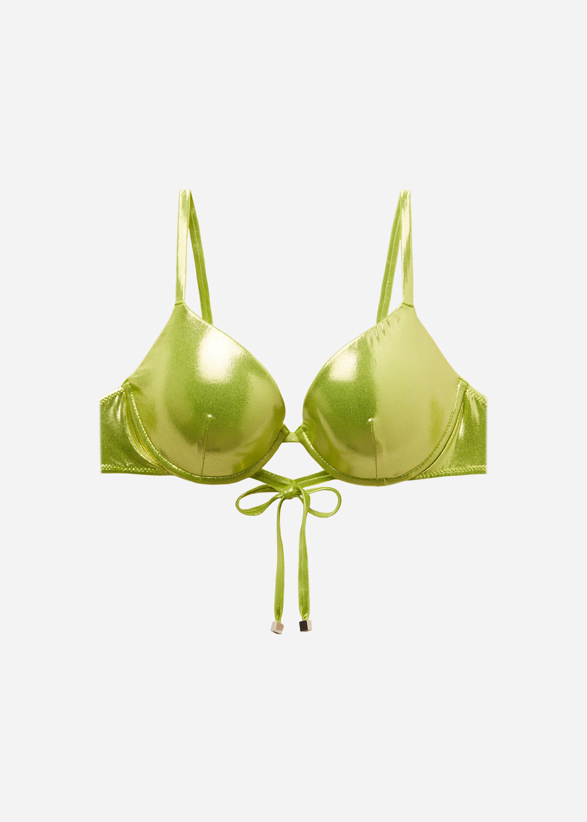 Top de Biquíni Push-up Metallic Skin
