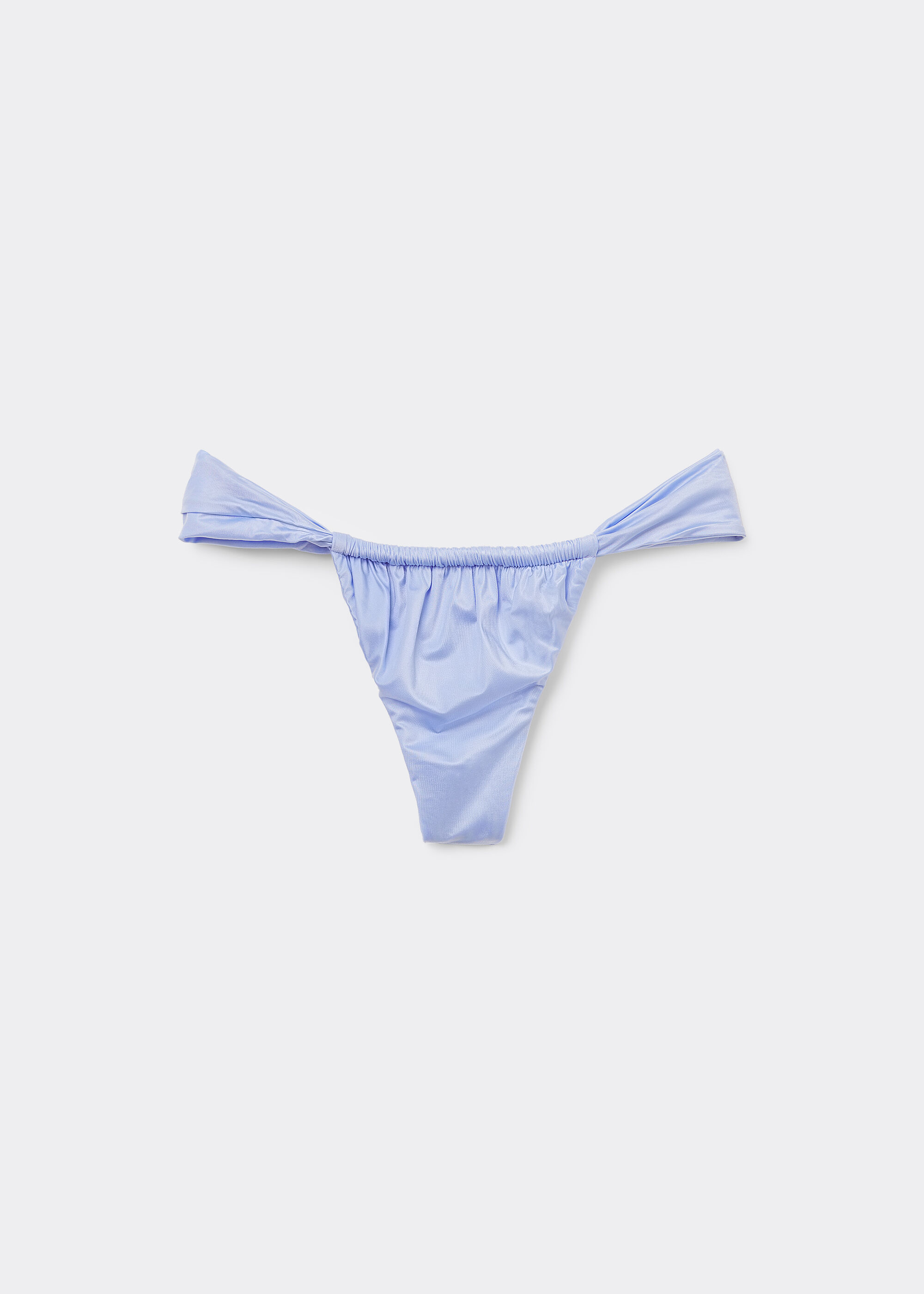 Narrow Tie Brazilian Bikini Bottoms Shiny Satin
