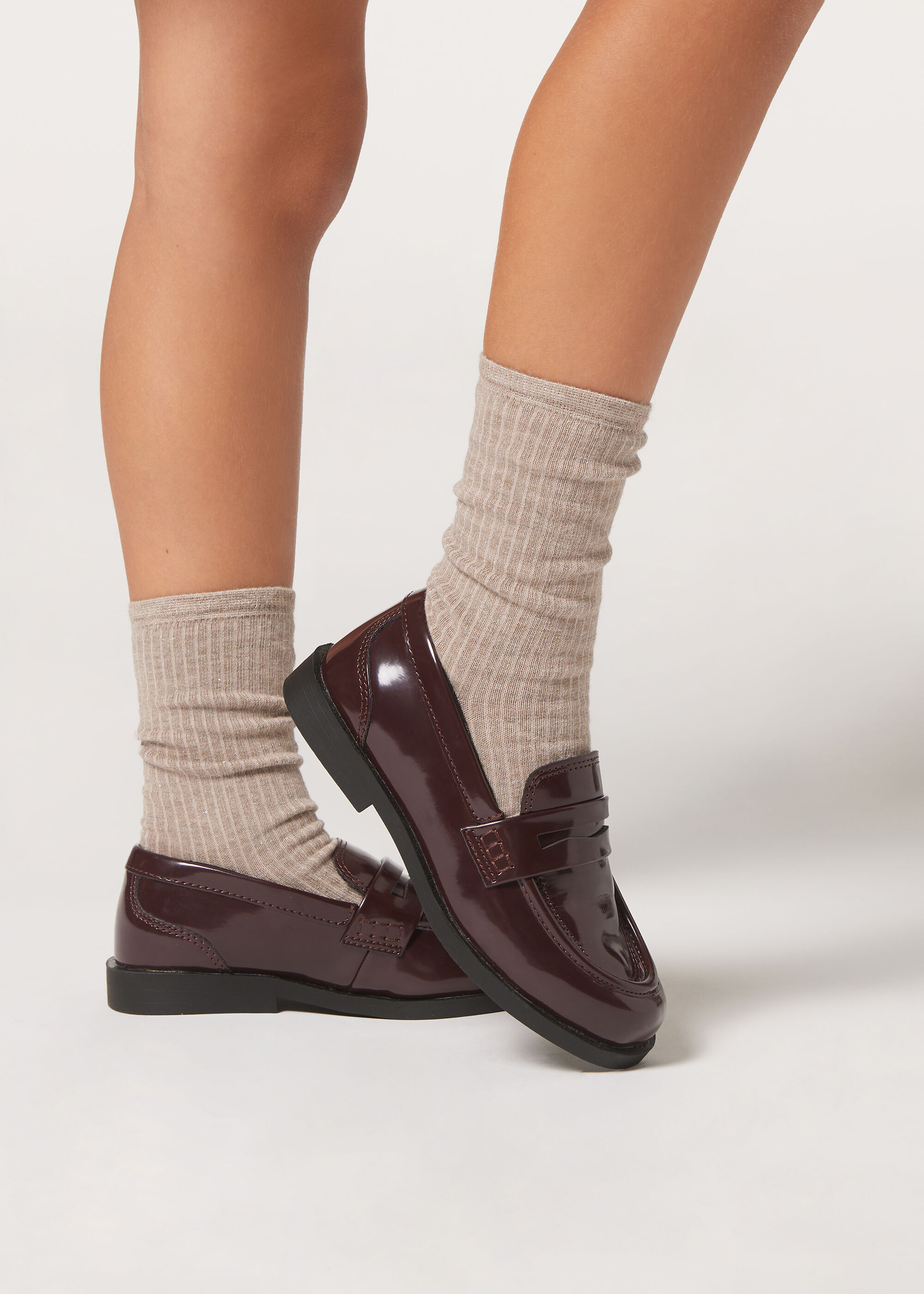 Calcetines de Cashmere con Glitter para Niña