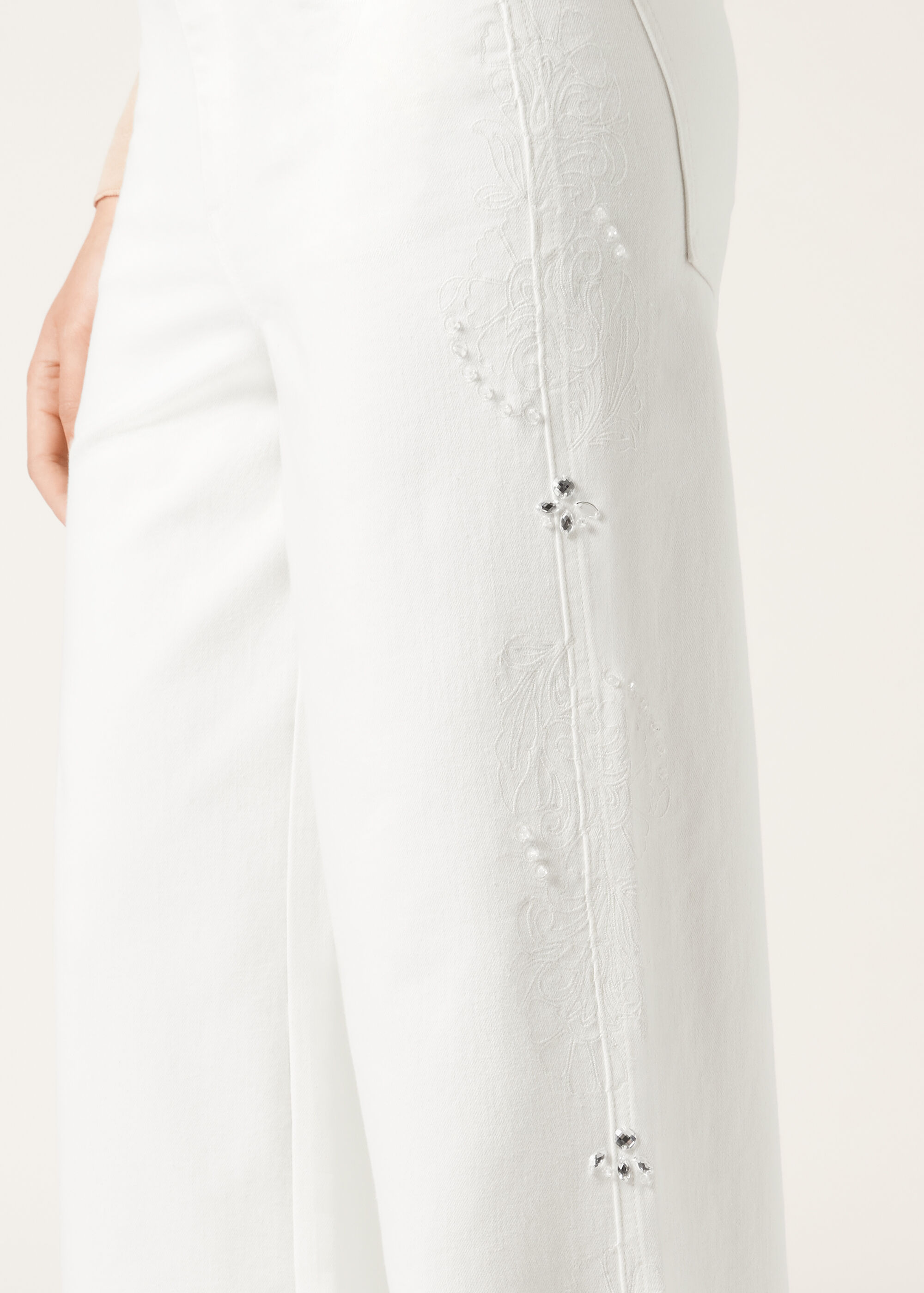Palazzo Jeans with Embellishments
