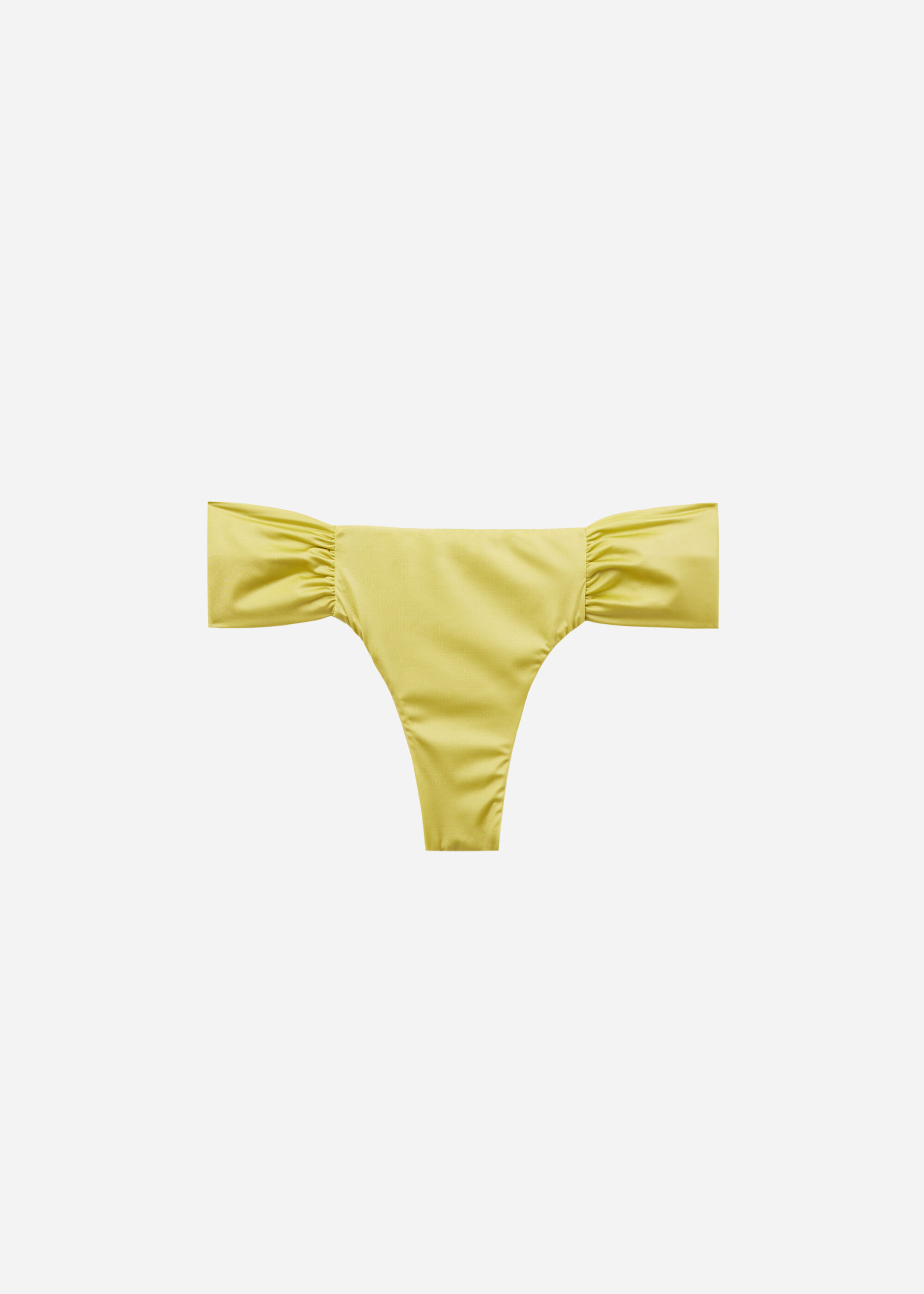 Draped Brazilian Swimsuit Bottom Shiny Satin
