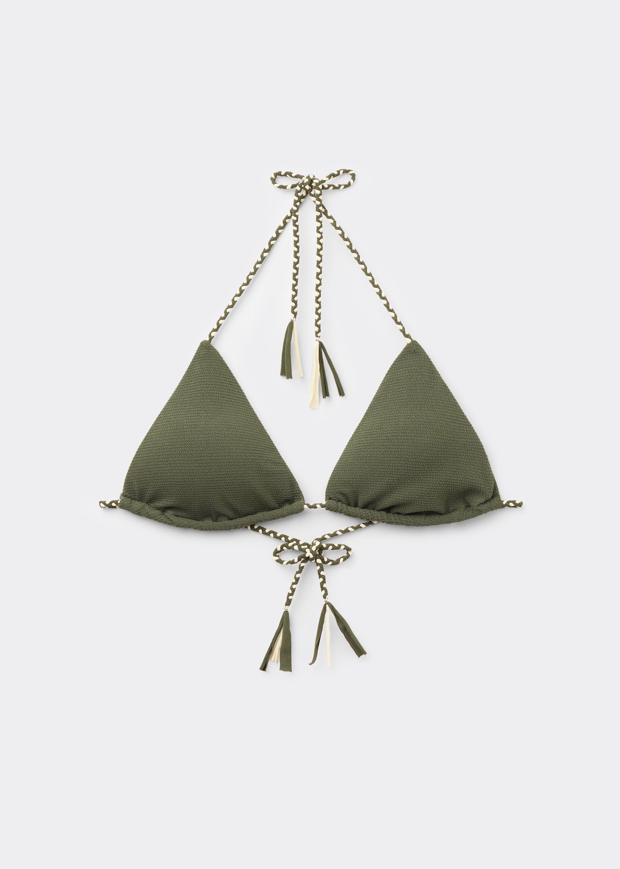 Top de bikini triangular Crinkle Twist