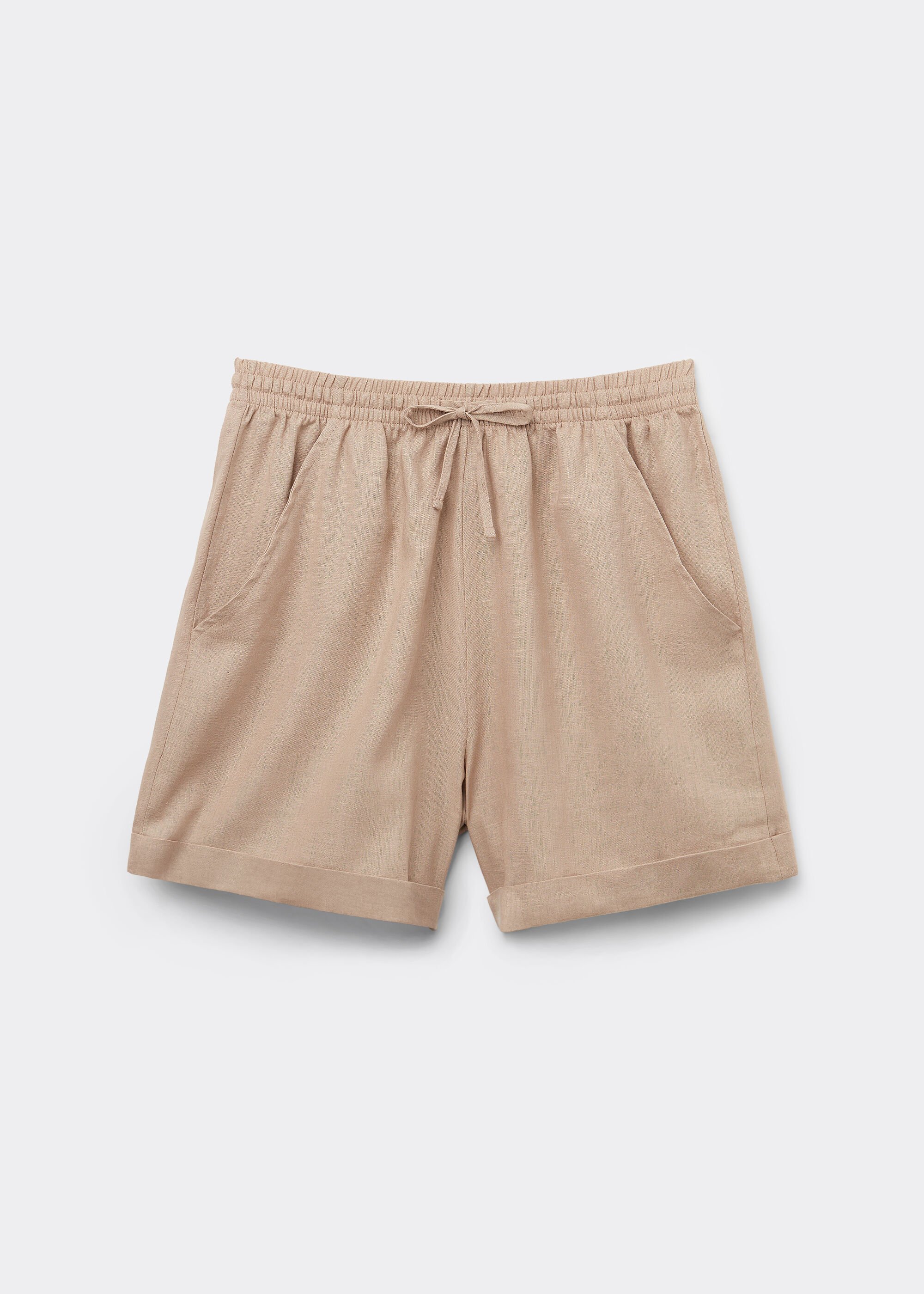 Pantaloni Scurți din In și Viscoză