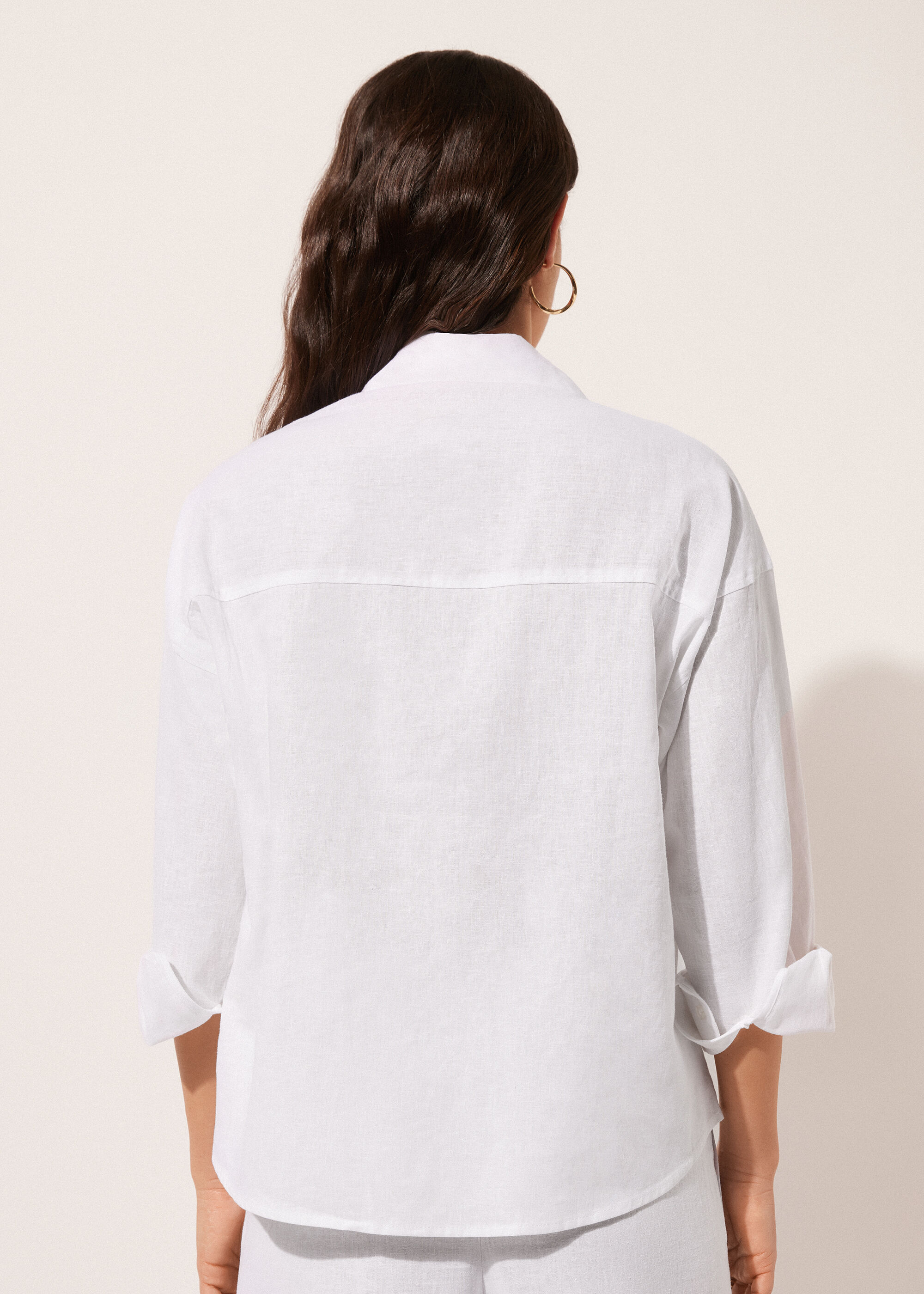 Short Linen and Viscose Shirt