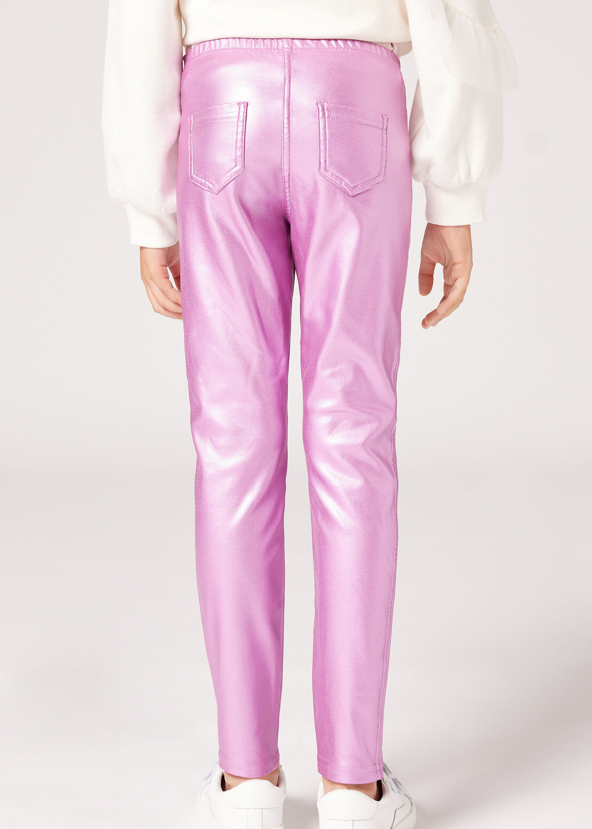 Pantalon Skinny Efecto Metalizado