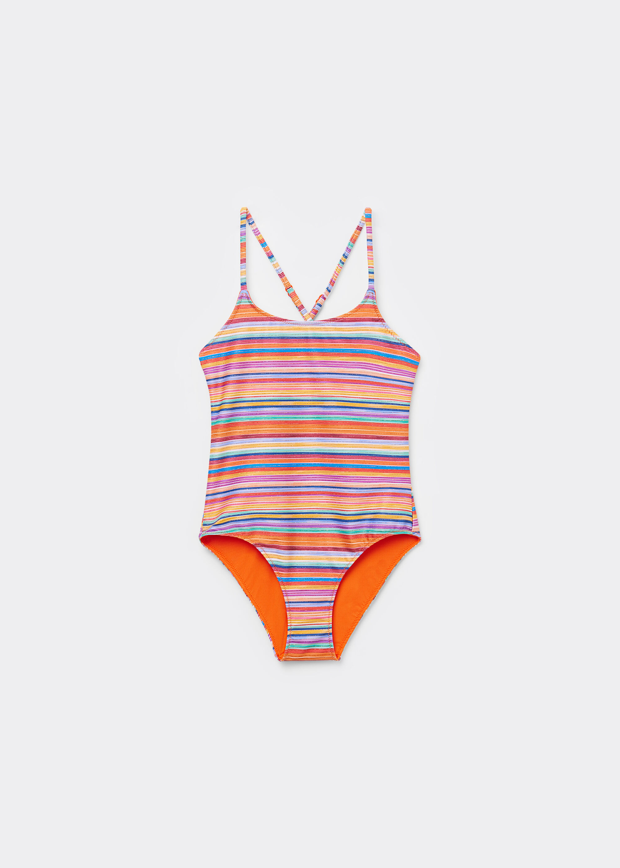 Traje de baño de una pieza para niña Colorful Stripes