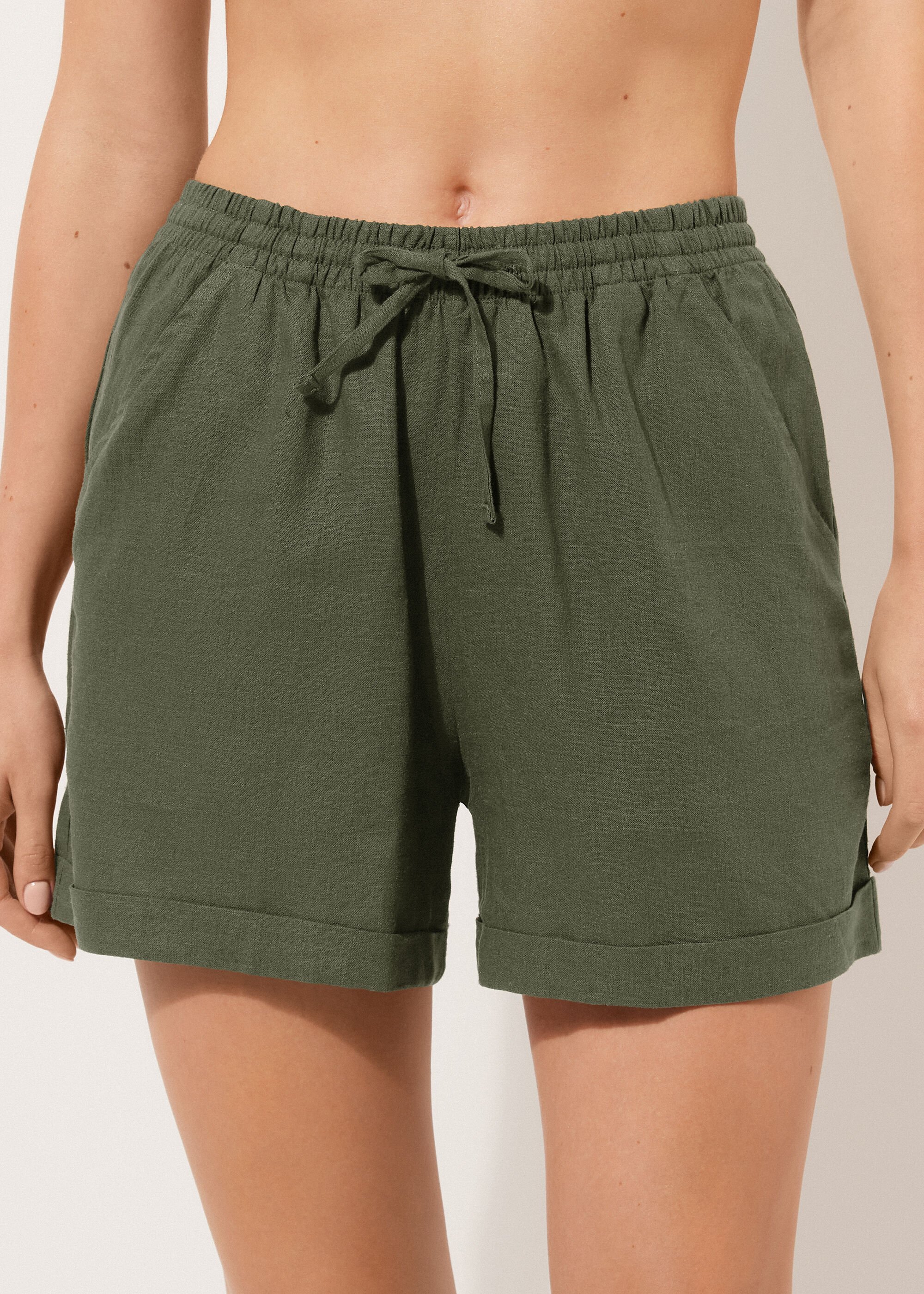 Linen and Viscose Shorts