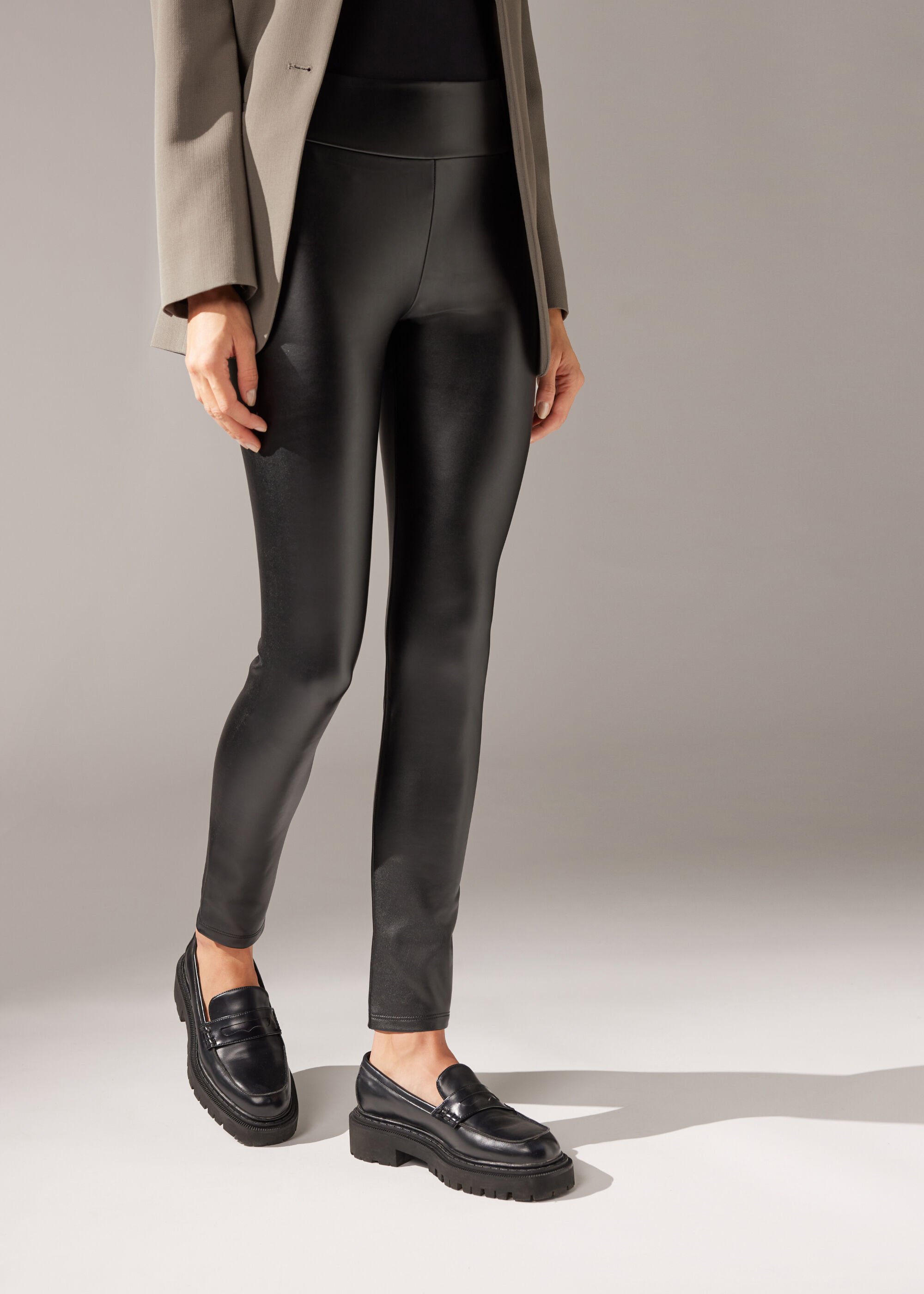 Thermal Leather Effect Leggings