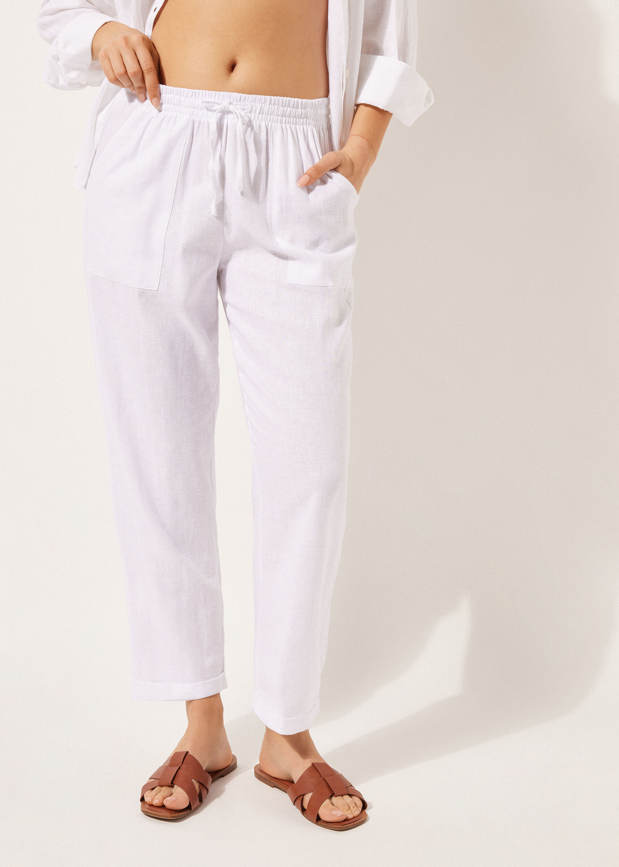Linen and Viscose Trousers