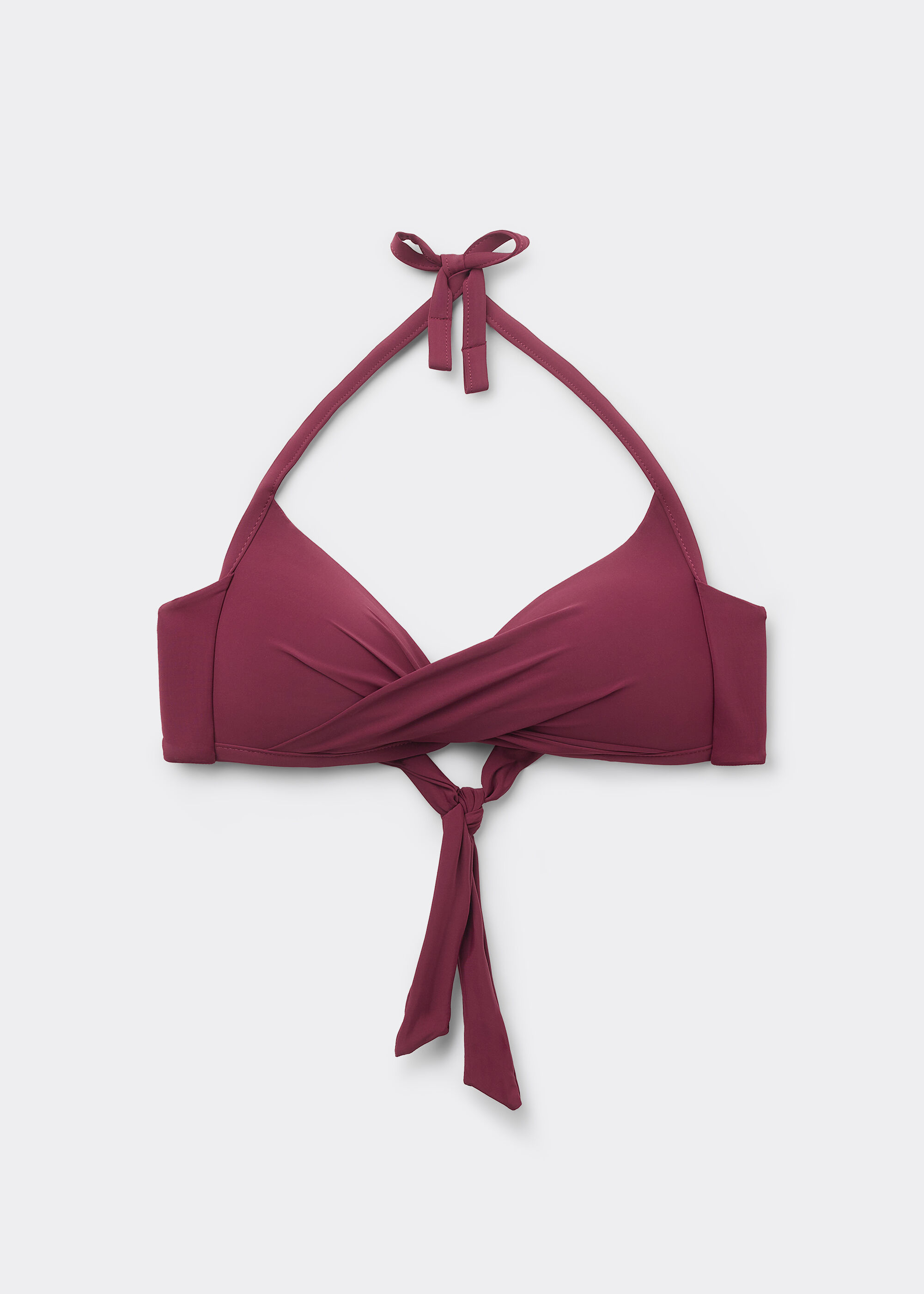 Bikini triangle croisé devant à rembourrage progressif