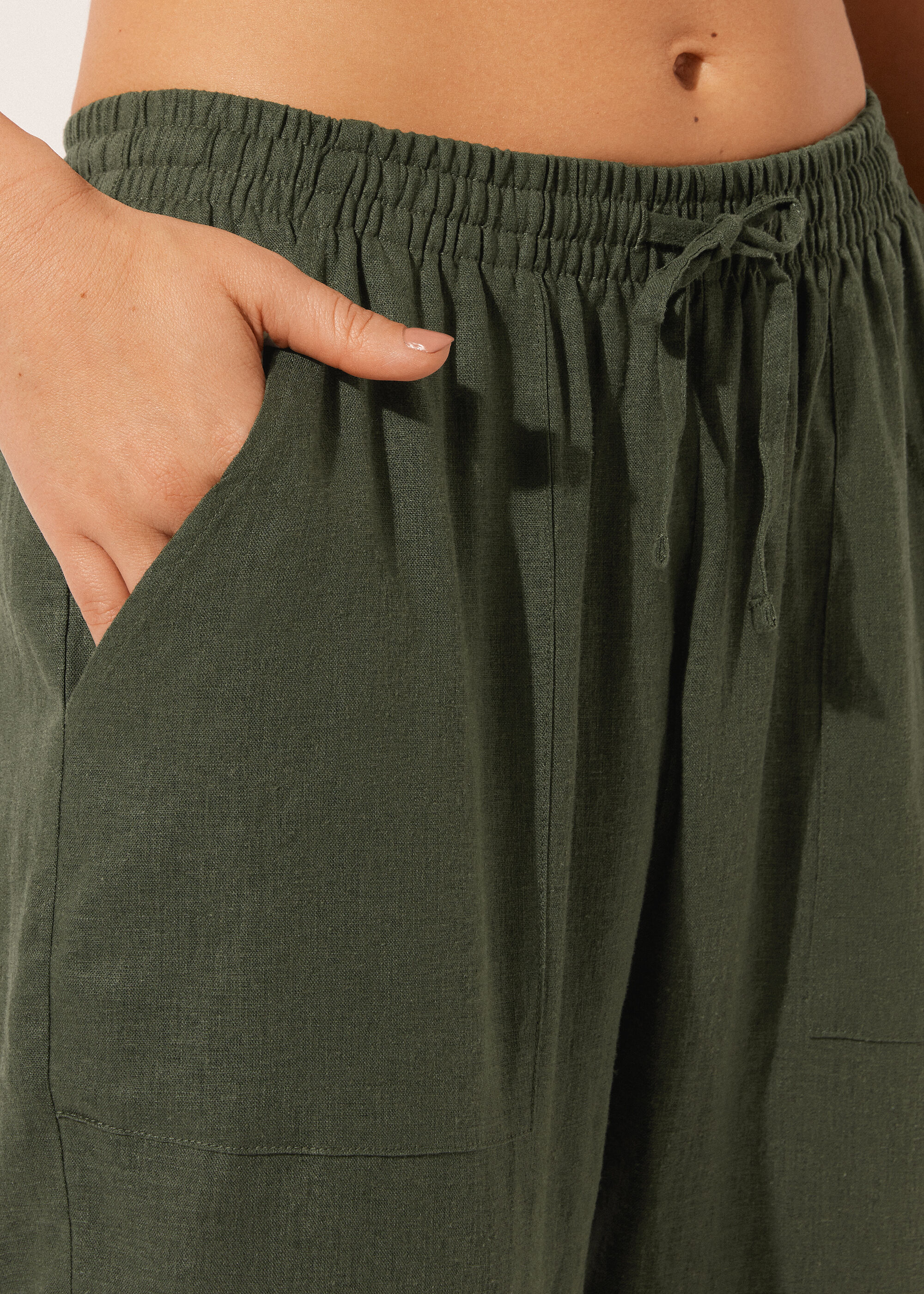 Pantaloni Lunghi Lino e Viscosa
