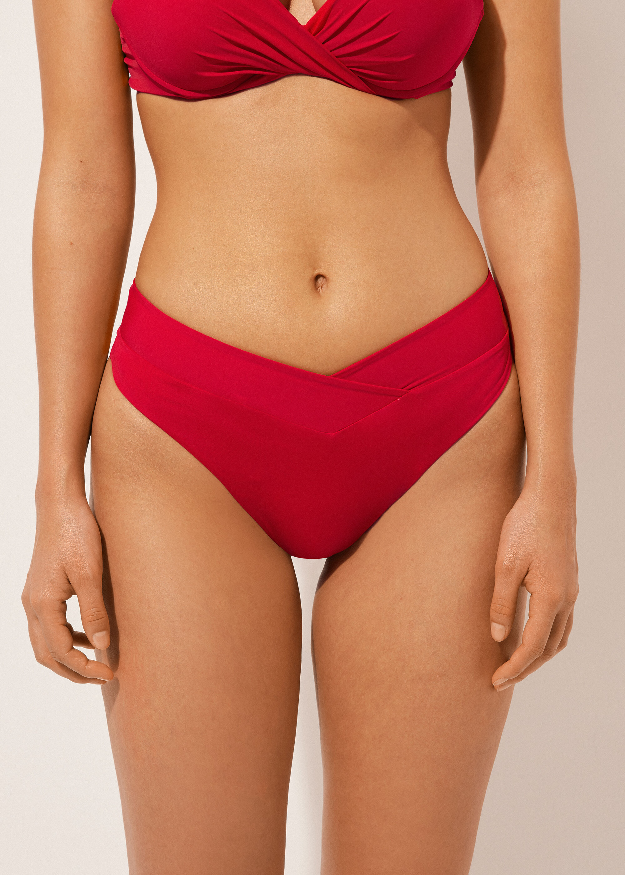 High-Waisted V-Cut Brazilian Bikini Bottoms Indonesia