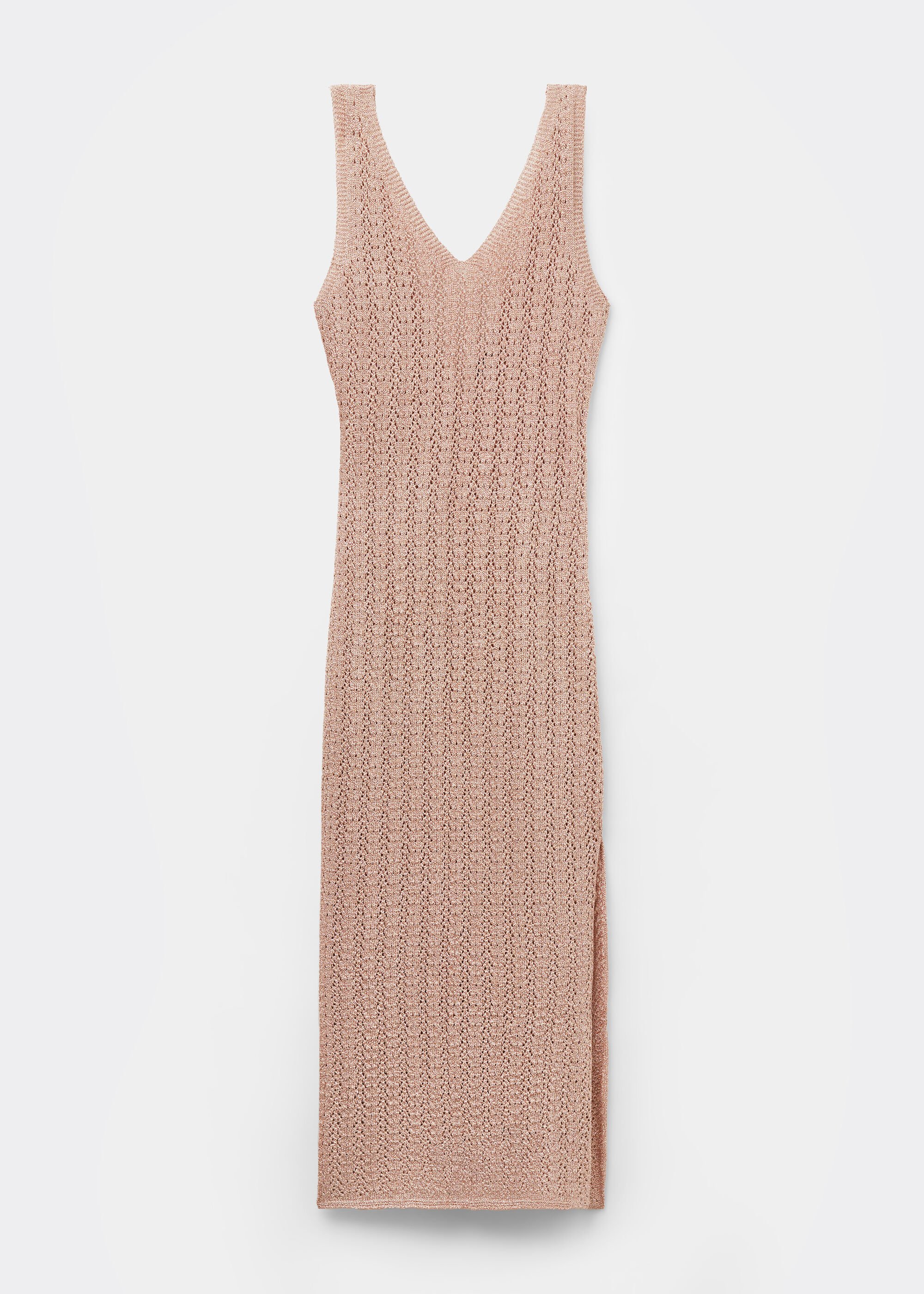 Long Lamé Crochet Dress